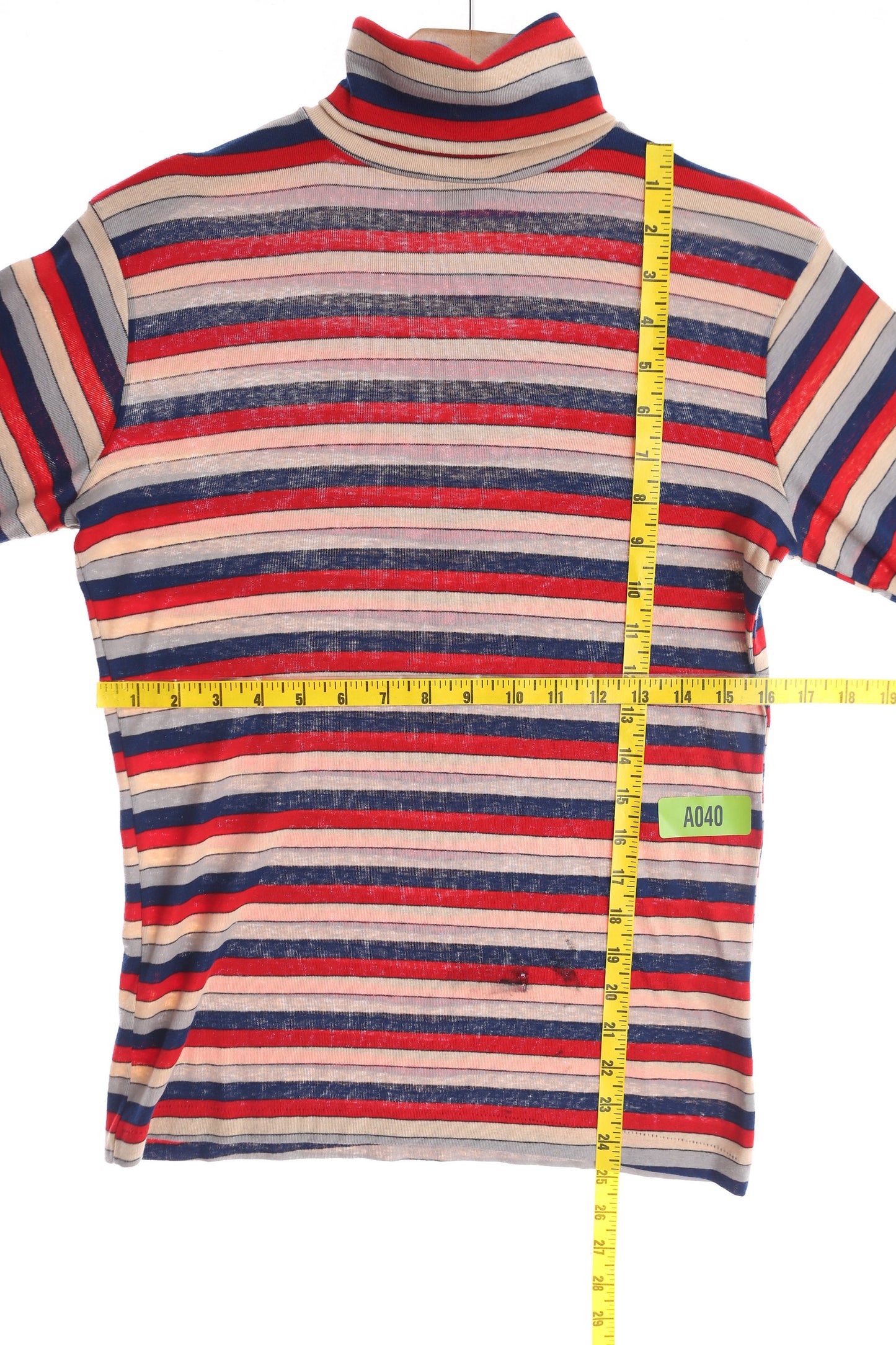 Vintage Turtleneck Striped Shirt