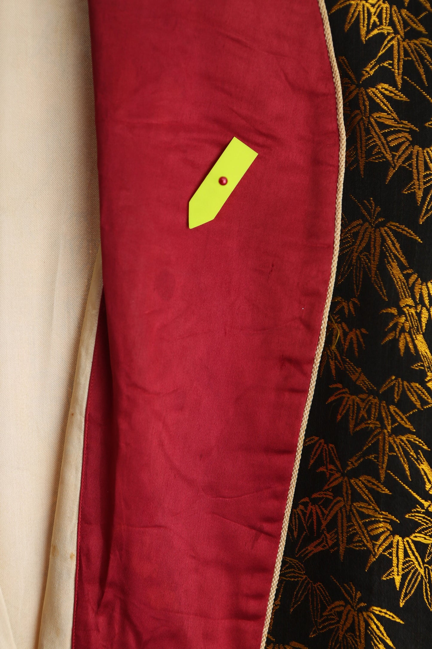 Vintage Men Night Golden and Black Brocade Robe