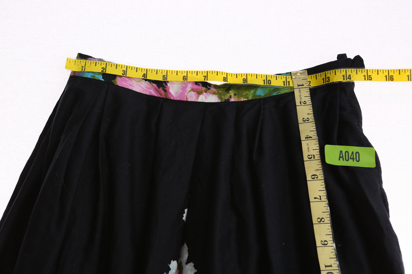 Vintage Floral Print Black Long Casual Skirt