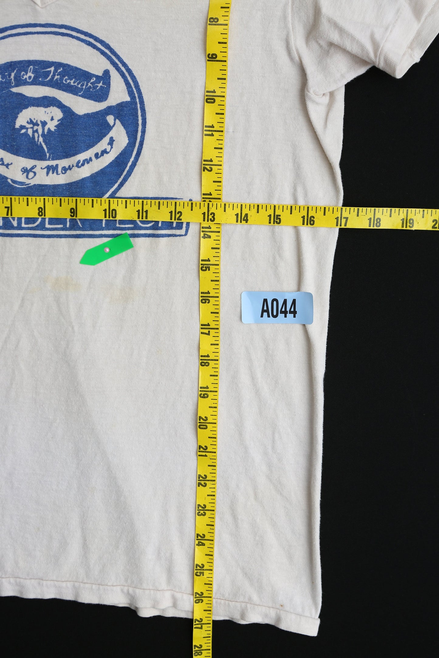 Vintage Hanes White V Neck Graphic T-shirt - Alexander Tech Print