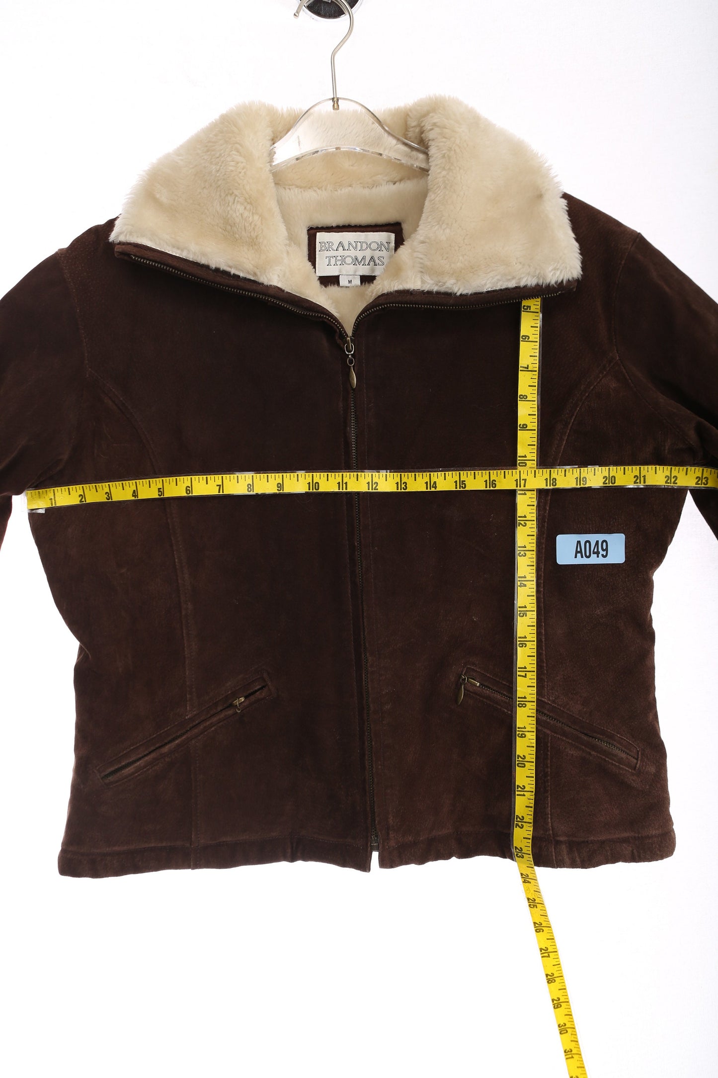 Vintage Women Brown Suede Shearling Jacket