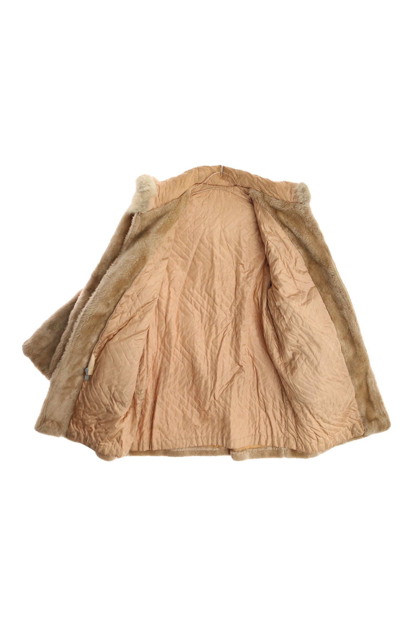 Vintage Faux Fur Hooded Coat - Era 1960's - 1970's