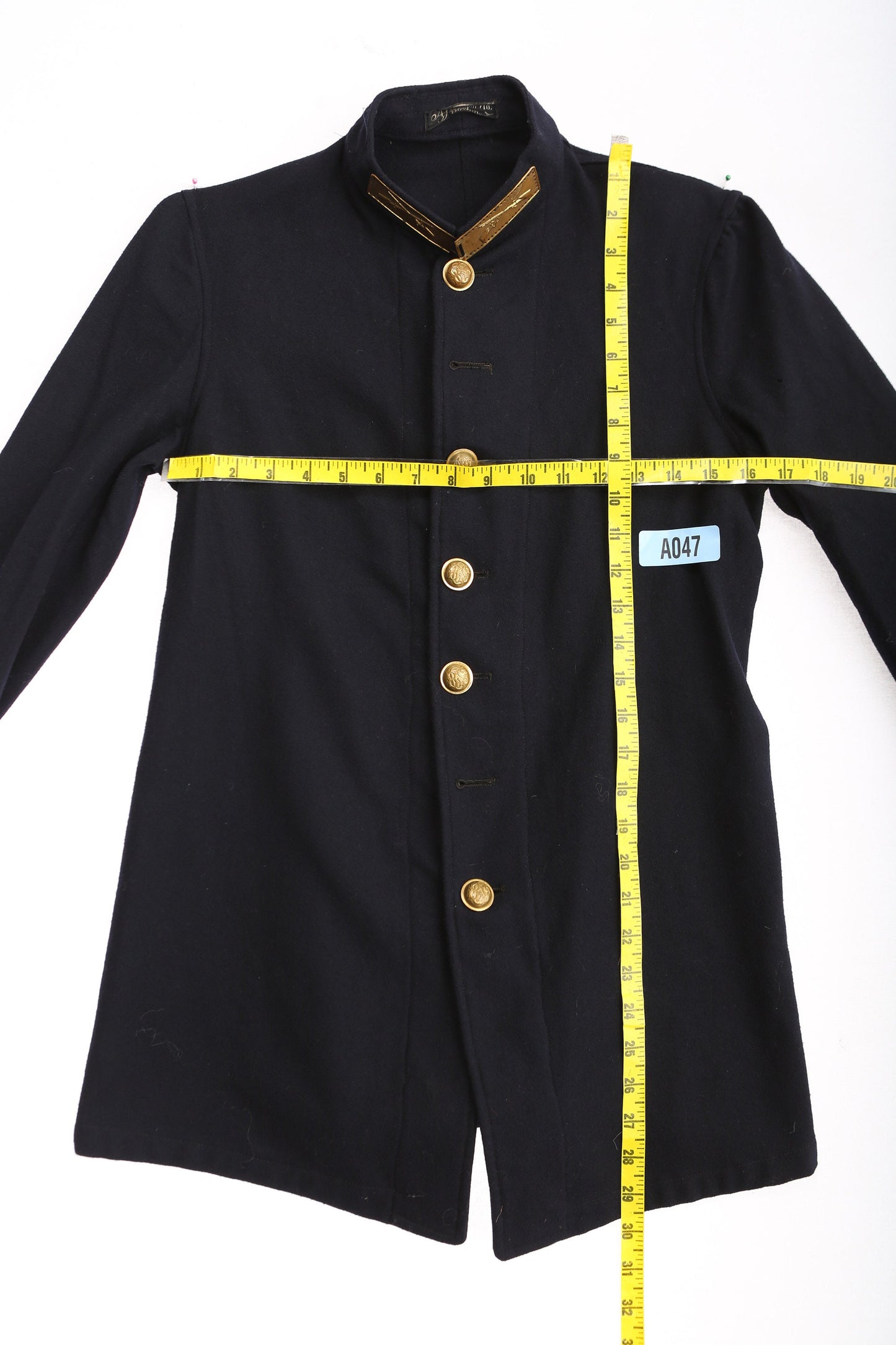 Vintage Military Blue Wool Coat