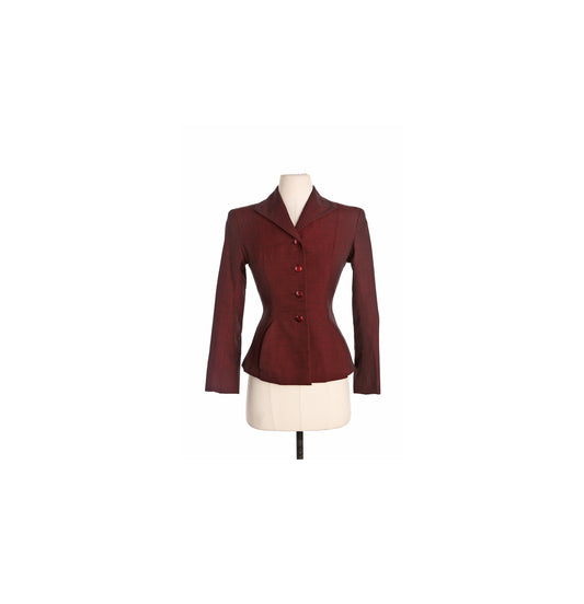 1940s Women Red Casual Button Up Jacket