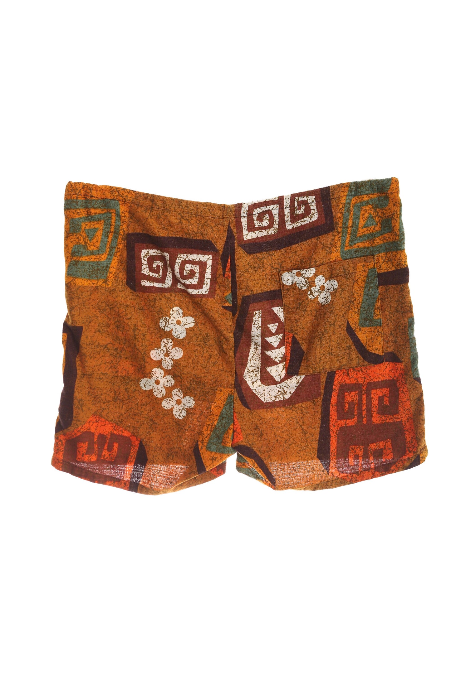 Vintage Men Brown Hawaiian Shorts / Era 1960's - 1970's