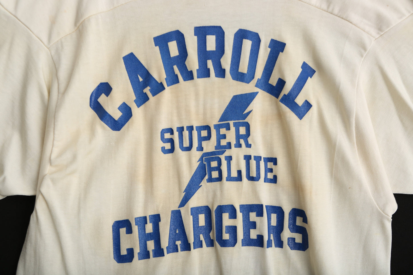 Vintage Football Jersey by Champion with Carrol Super Blue Charges - Era 1970's - 1980's