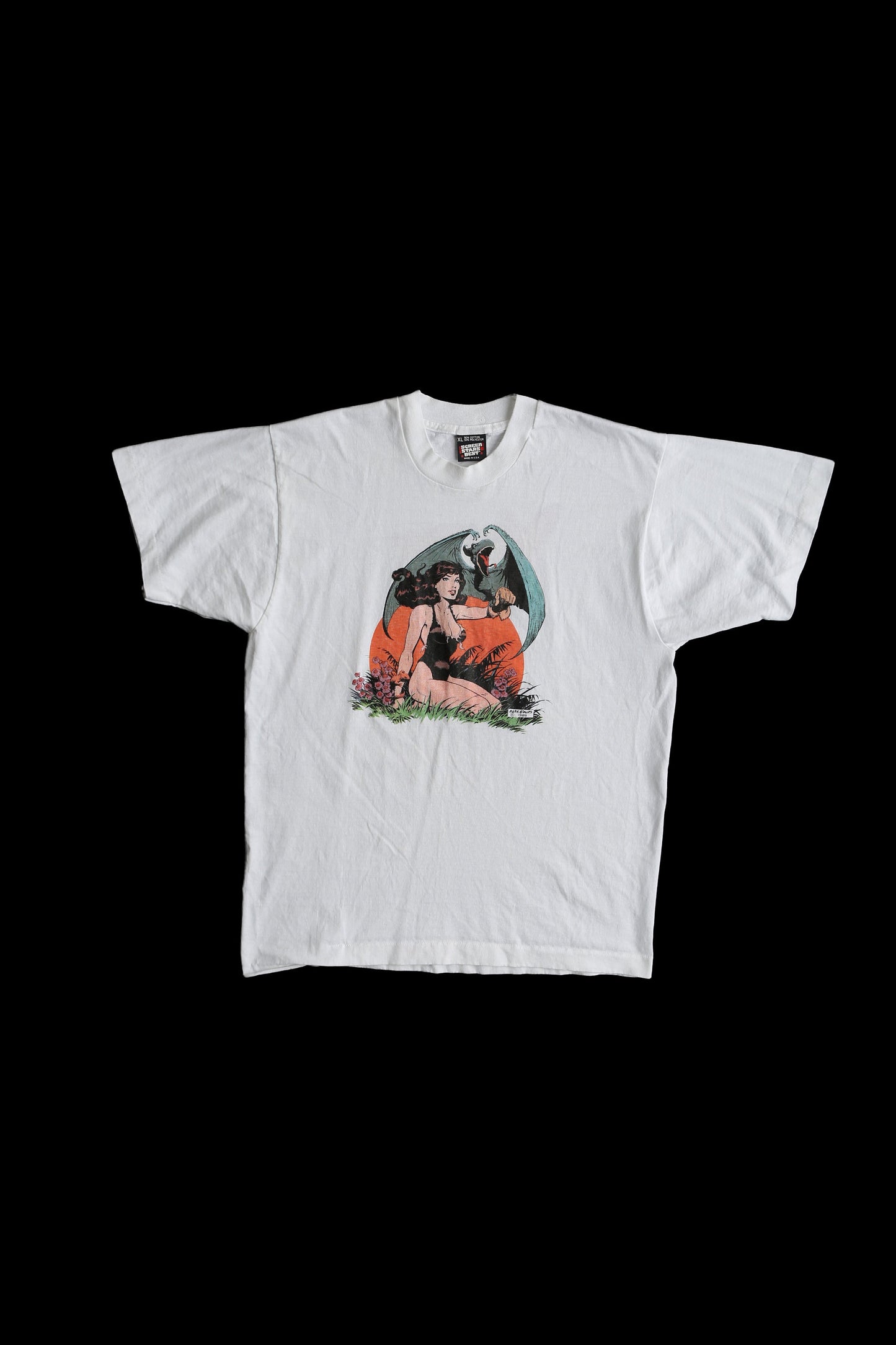 Vintage Xenozoic Tales White Graphic T-shirt by Mark Chultz 1988