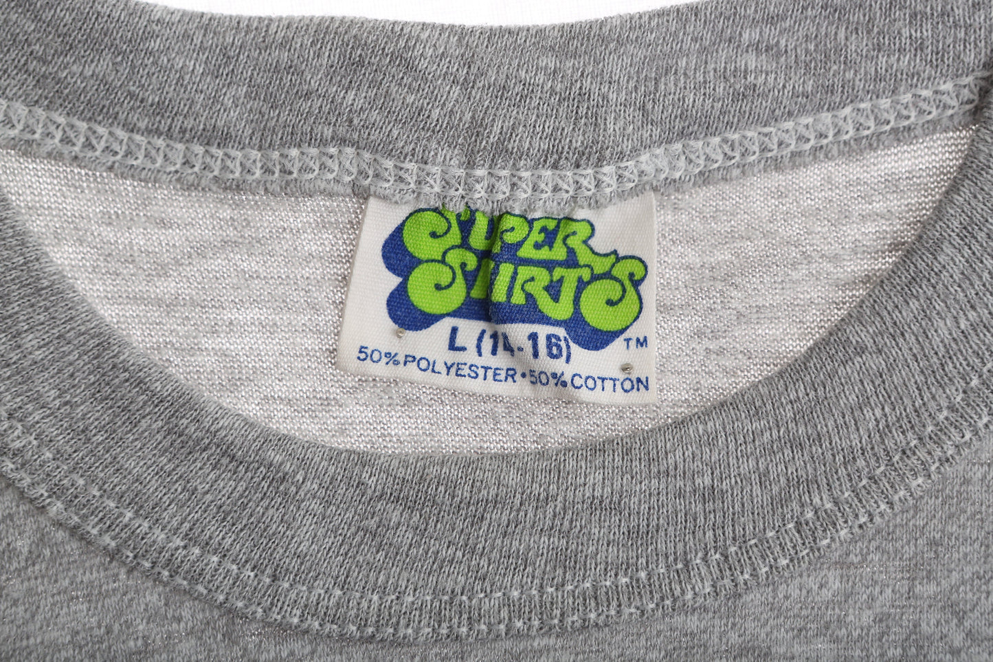 Vintage Gray Cropped T-shirt / Surfing USA