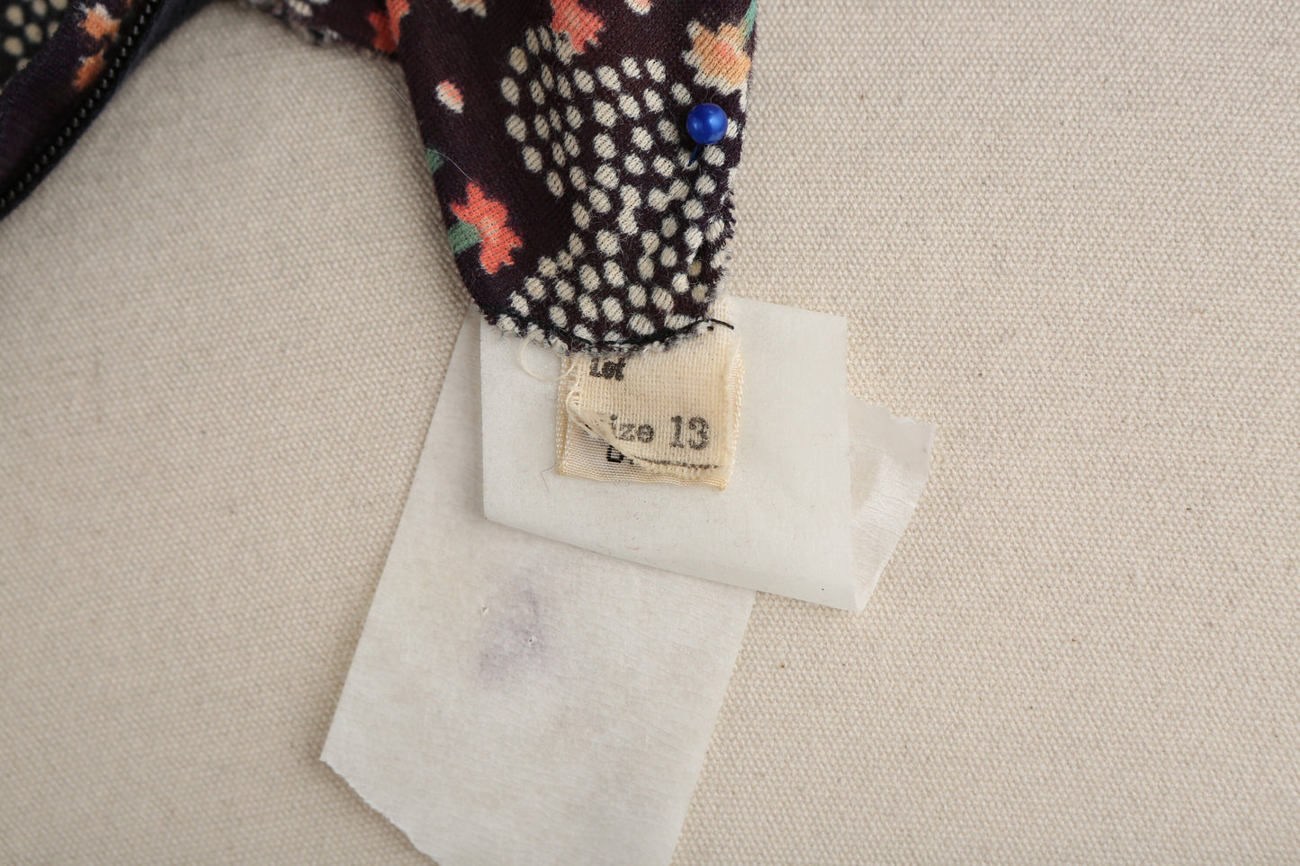 1970s Women Black Floral Print Summer Poly Dress