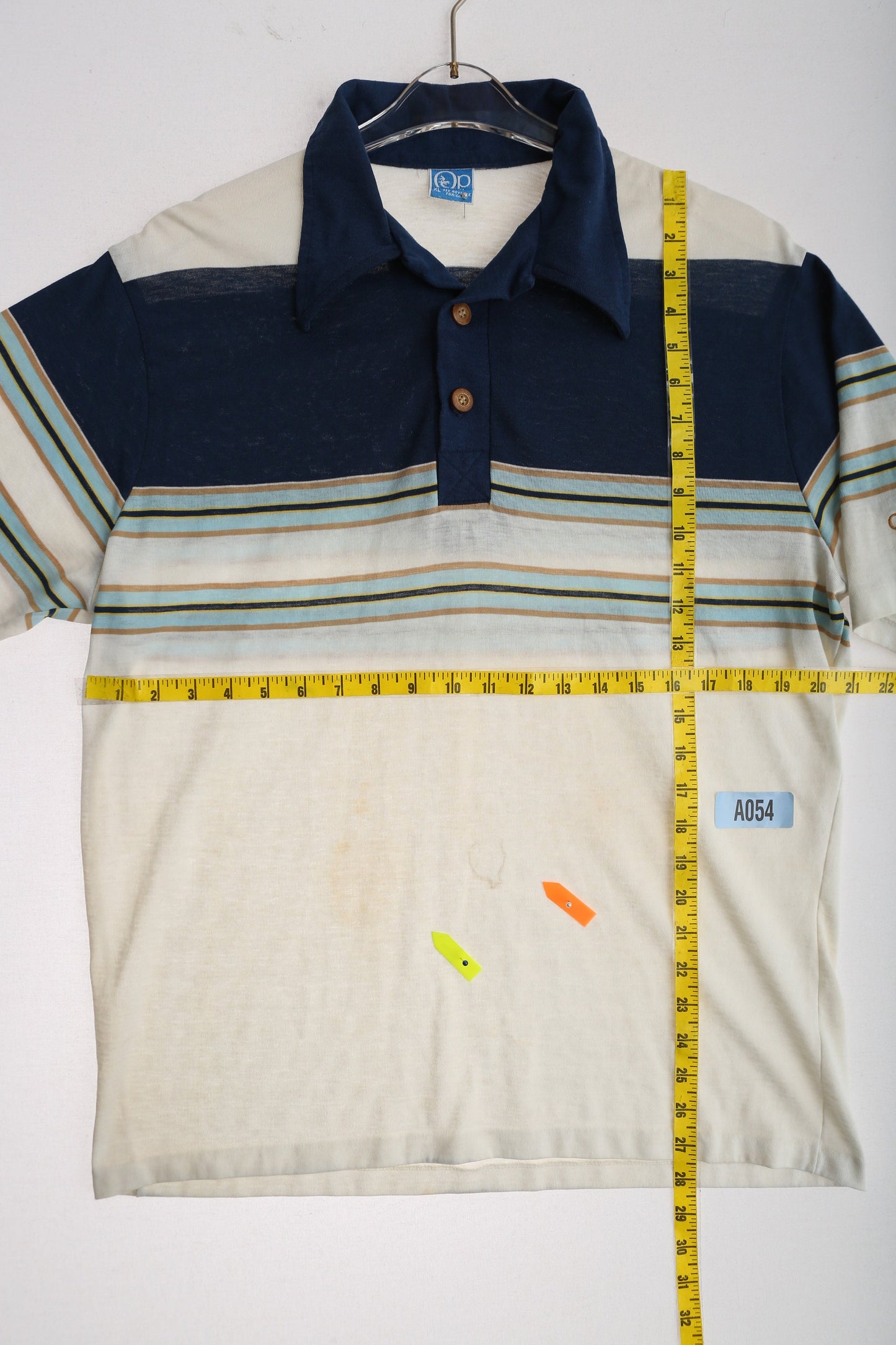 Vintage Op Striped Polo Shirt / Estimated Era: 70s - 80s