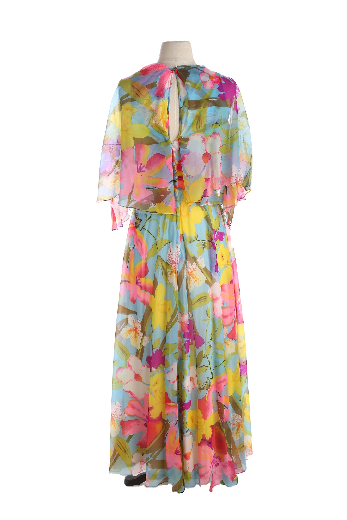 1970s Women Floral print Long Summer Dress