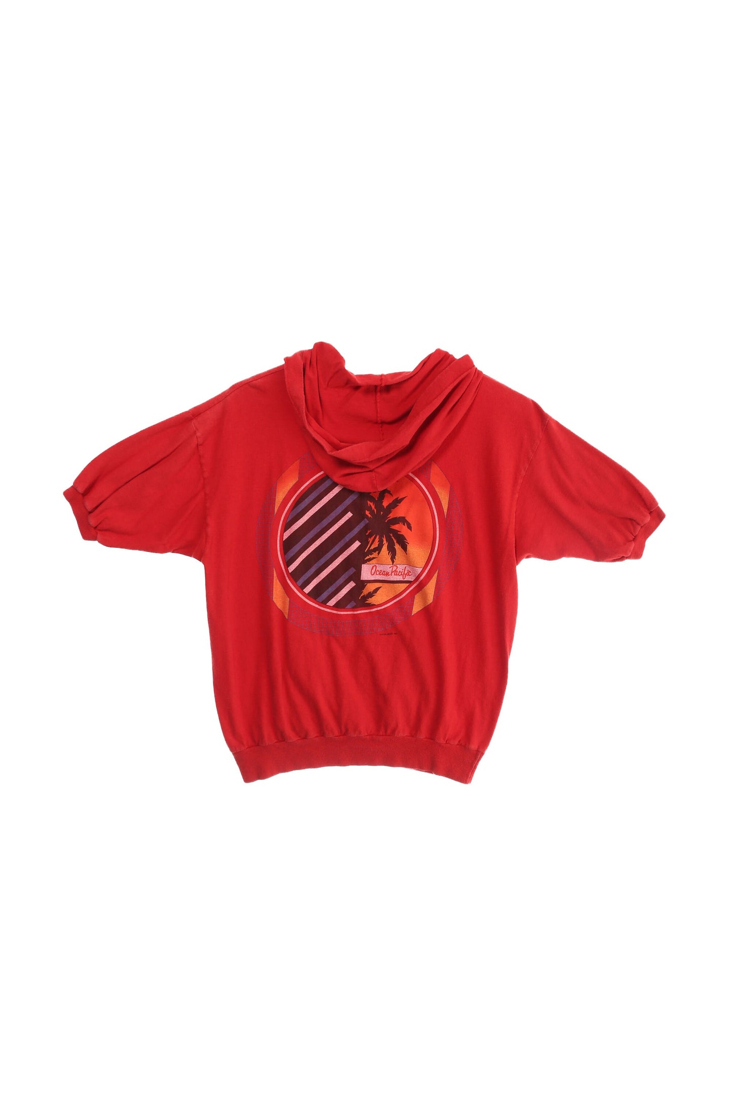 Vintage Ocean Pacific Red Short Sleeve Hoodie