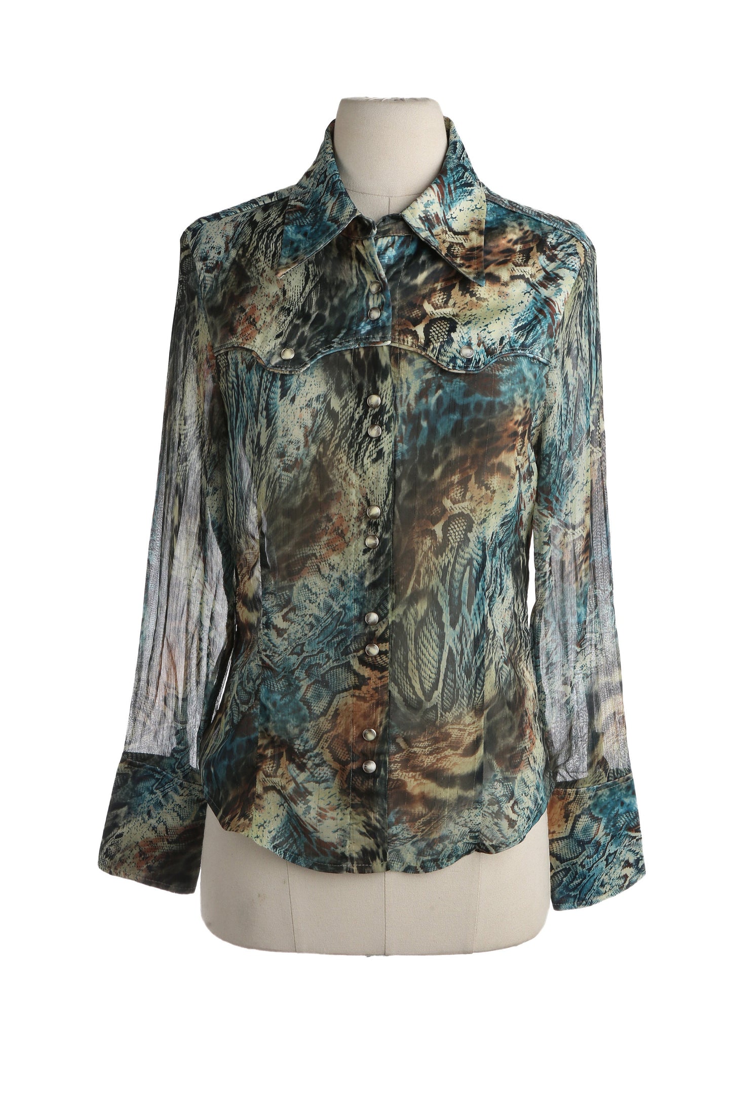 Y2K Women's Snakeskin Print Western Top