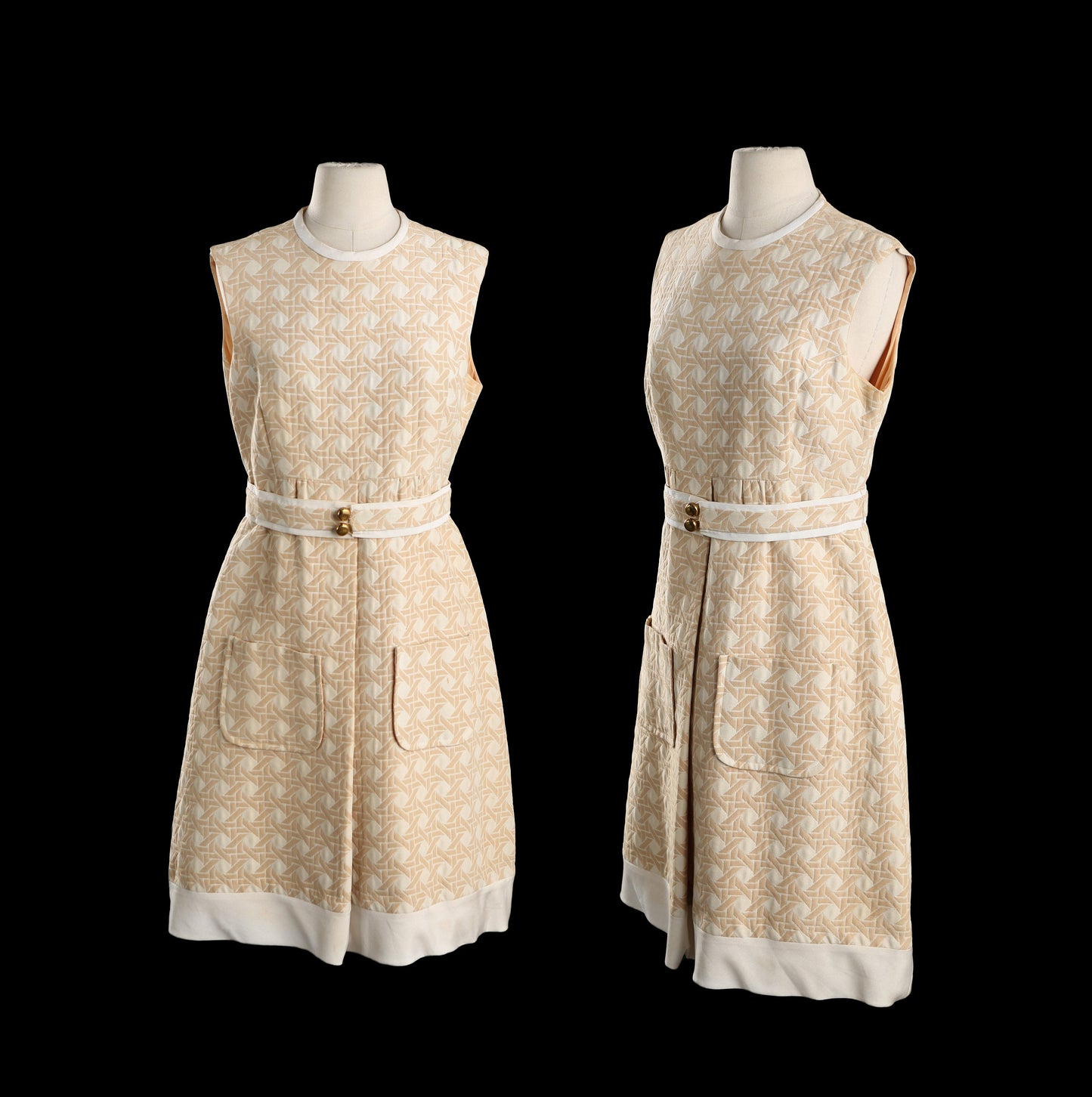 1960s-70s Women Sleeveless Mod Casual Dress