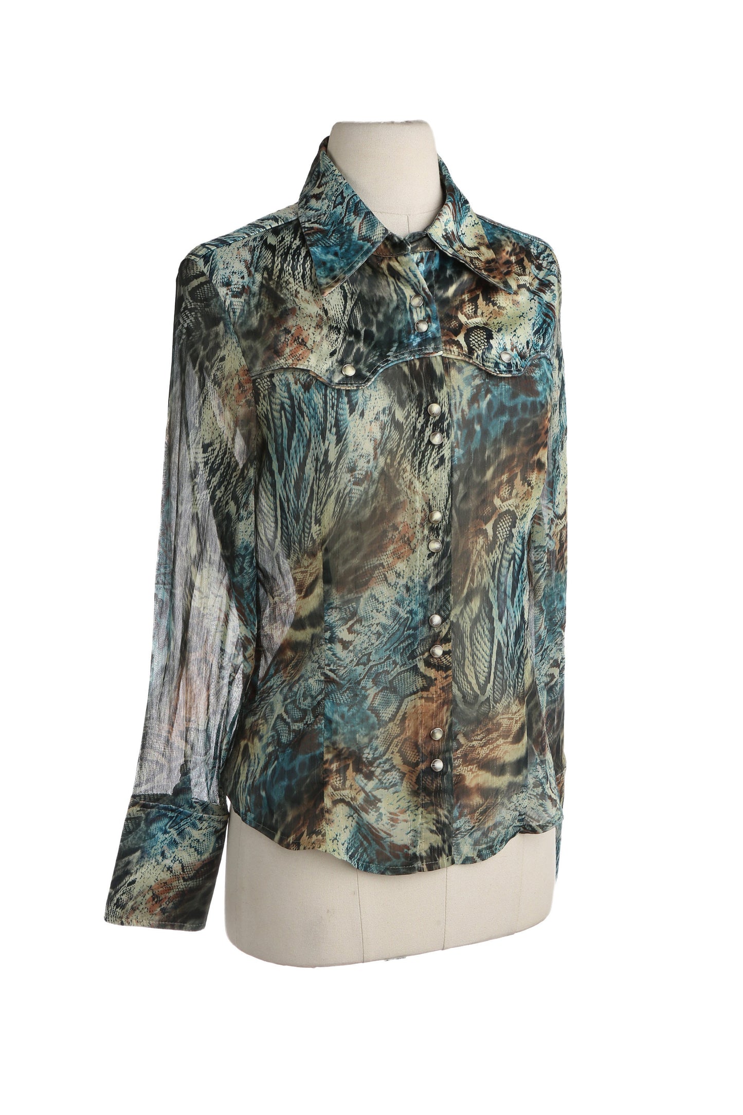 Y2K Women's Snakeskin Print Western Top