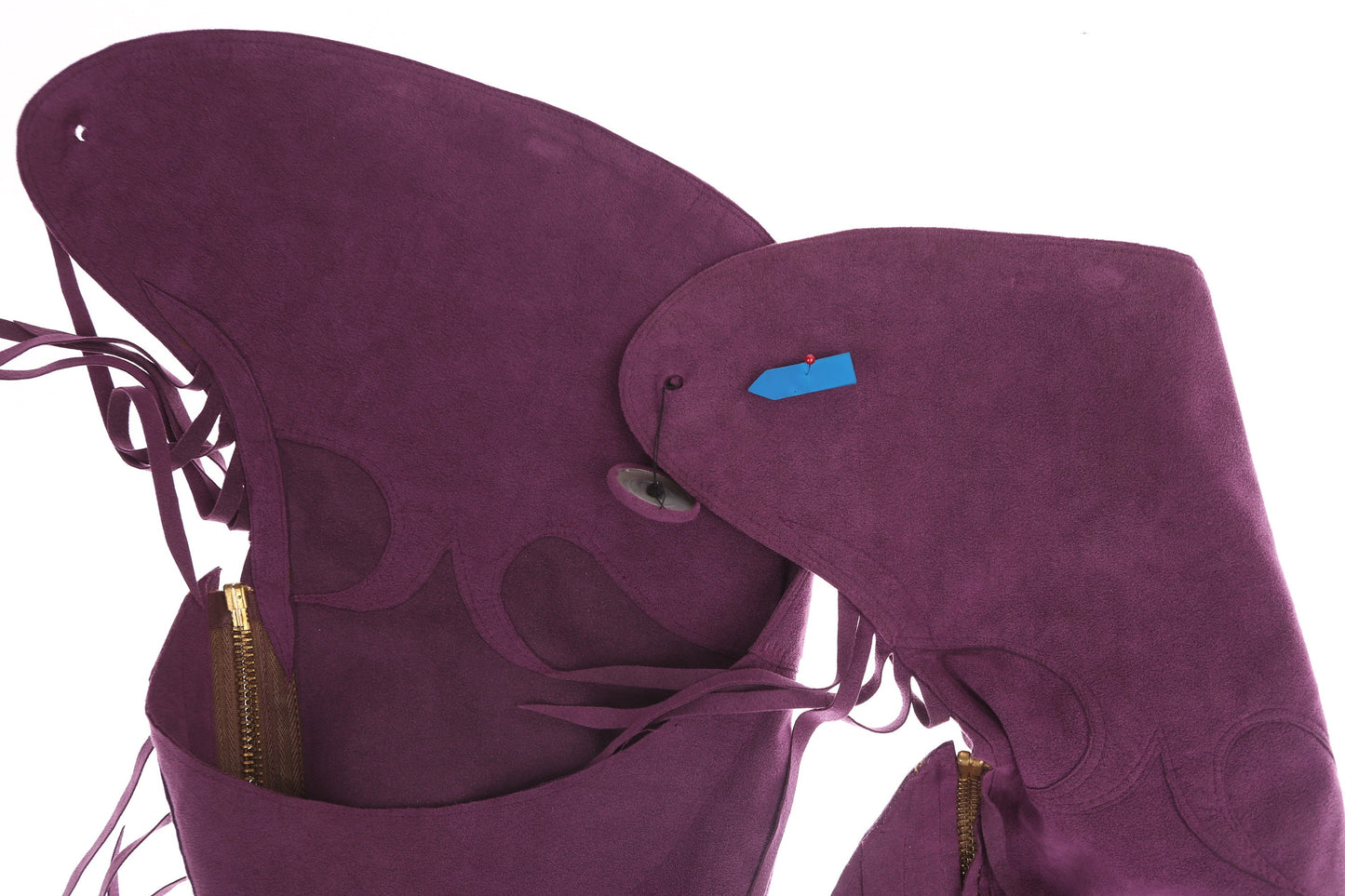 Vintage Women's Purple Suede Fringe Western Chaps