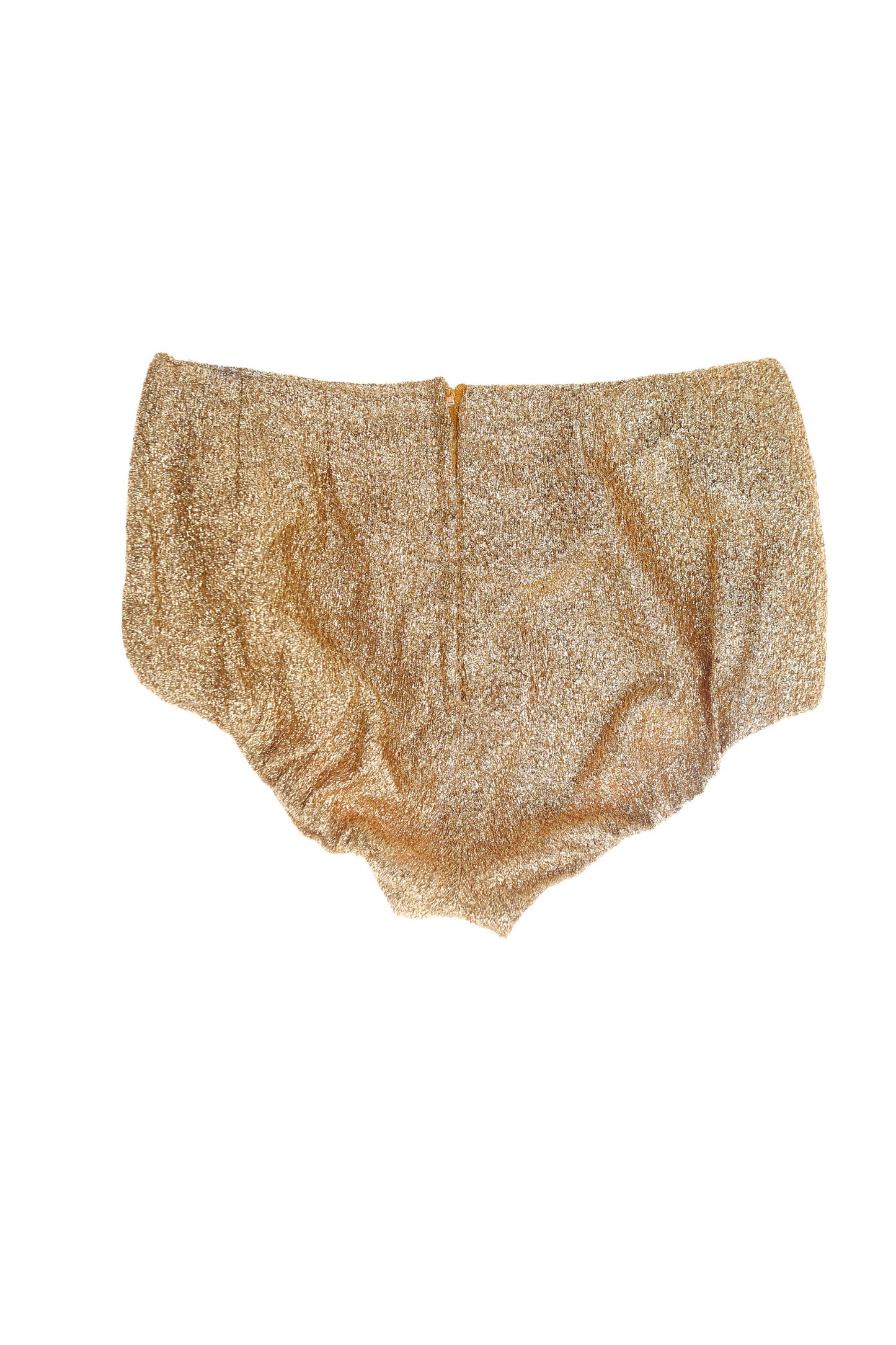 Vintage Women's Golden Metallic Shorts - Estimated Era 50s - 60s