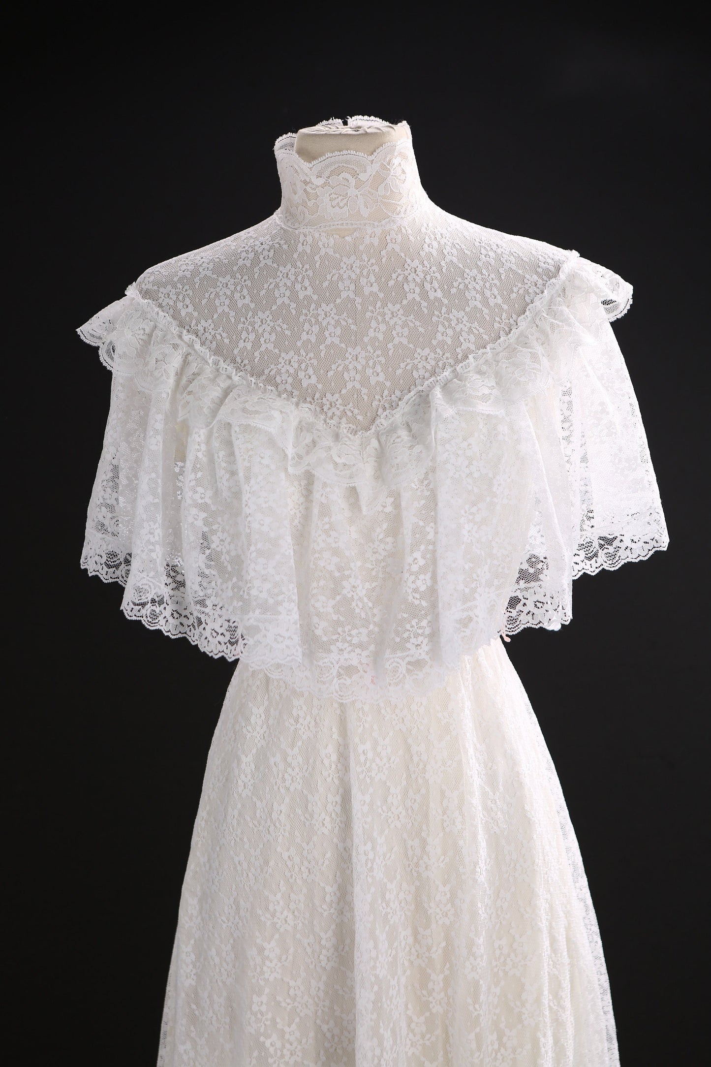 Vintage White Lace Long Prairie Dress Wedding Style