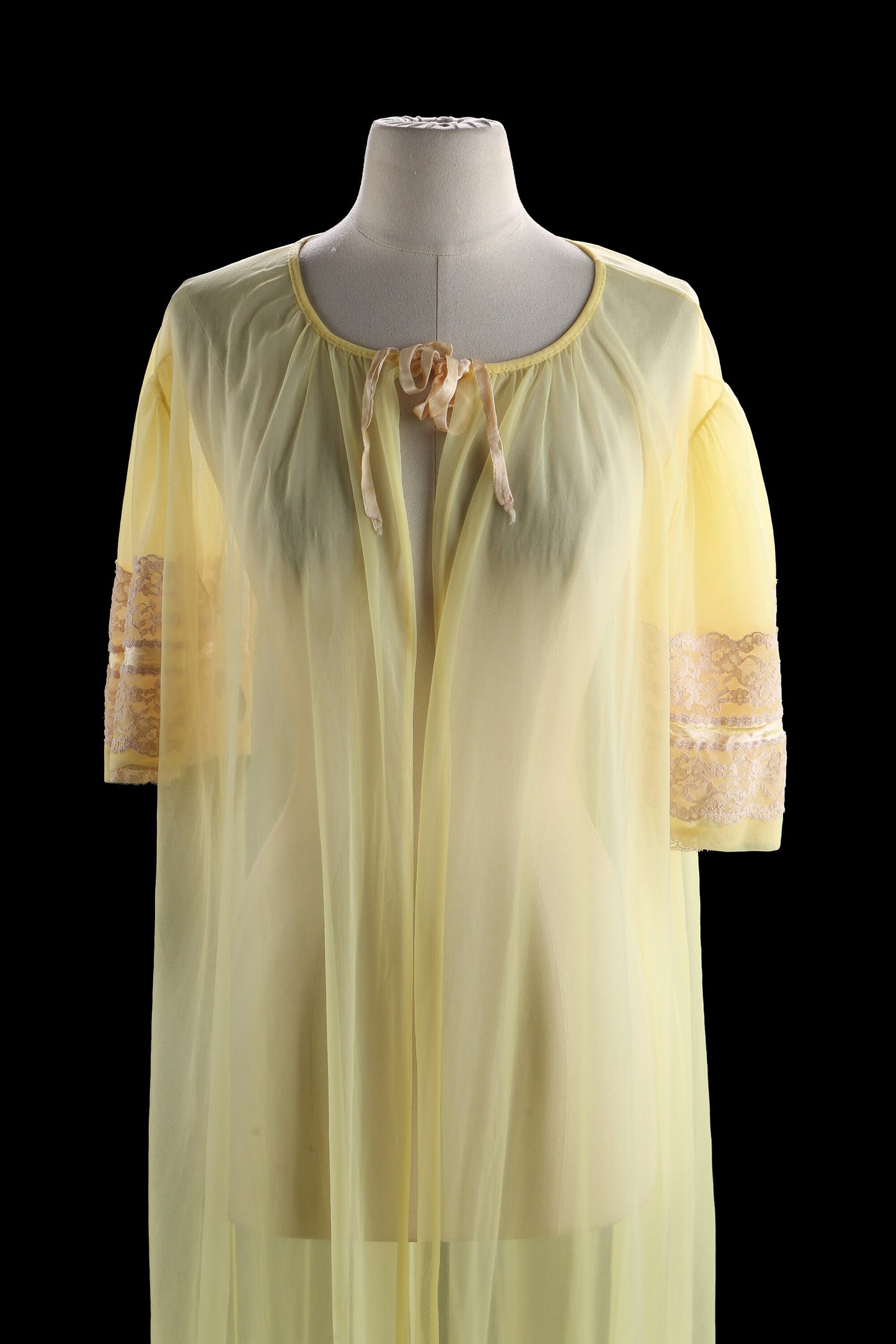 Vintage Yellow Nightgown Blouson Dress