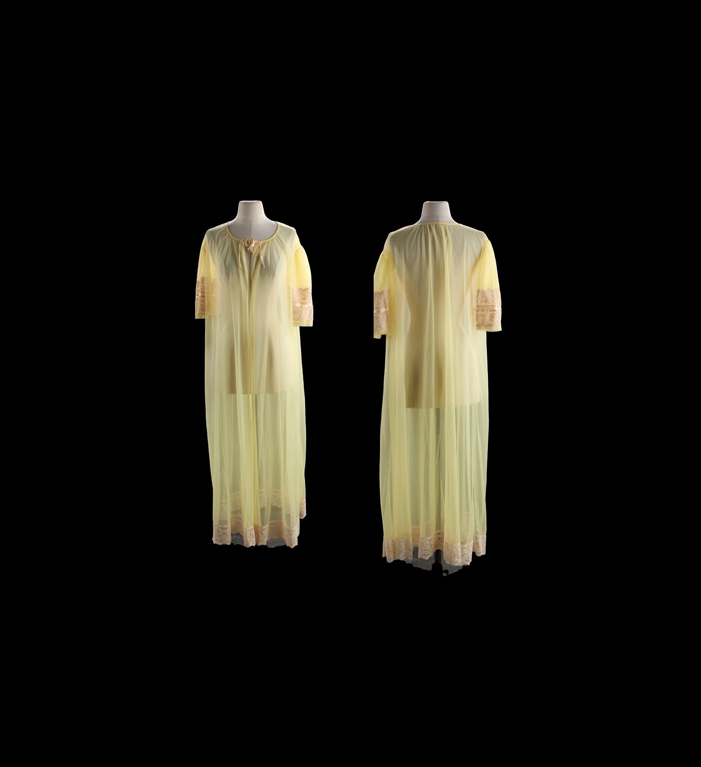 Vintage Yellow Nightgown Blouson Dress