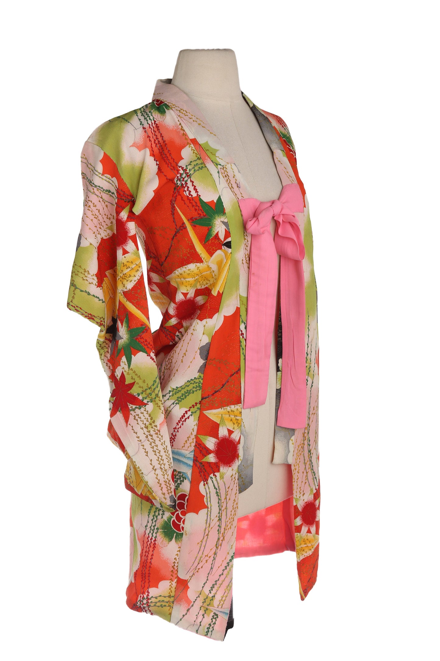Vintage Pink Floral Kimono Robe