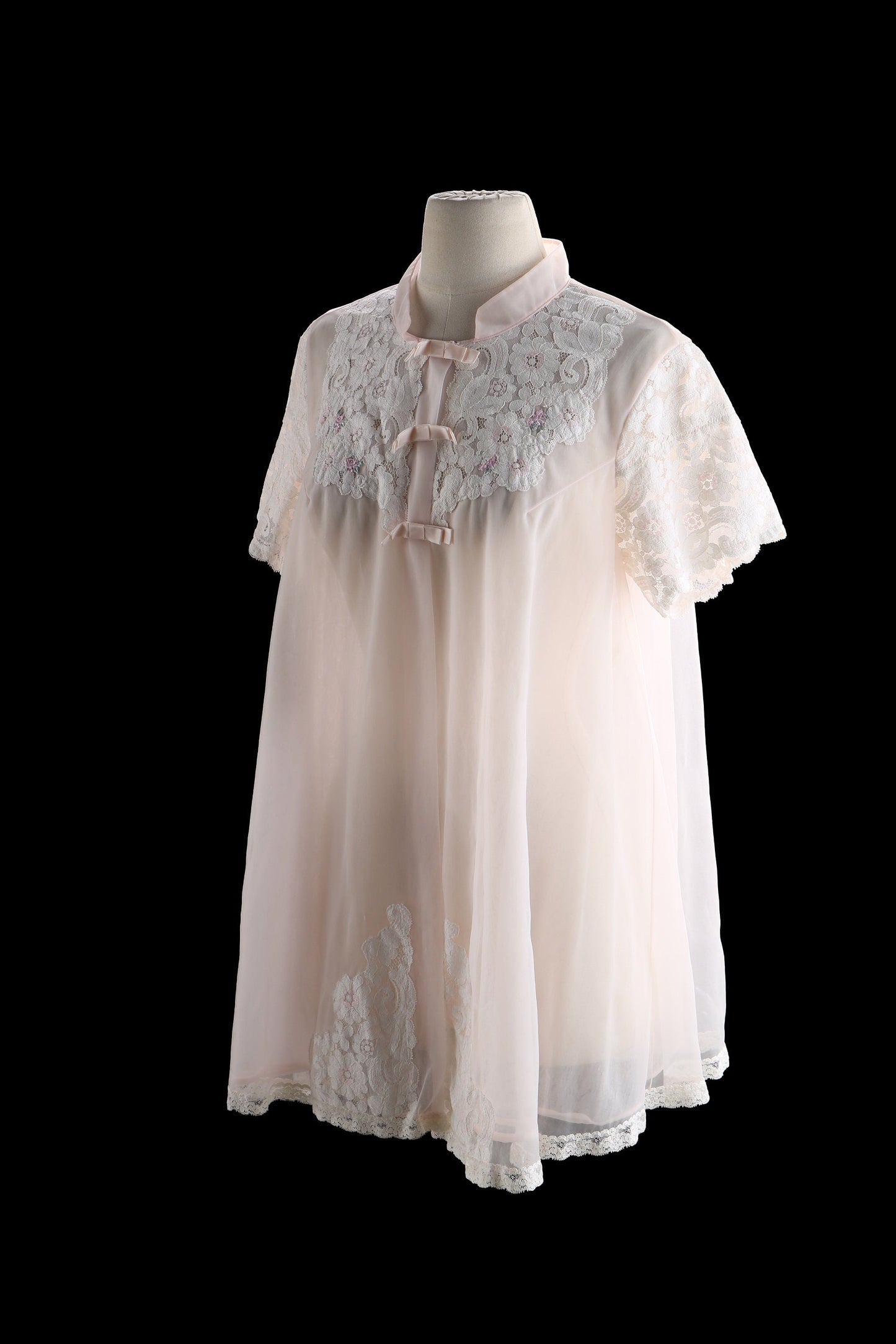 Vintage Women's Pink Poly Nightgown Blouson Slip Dress