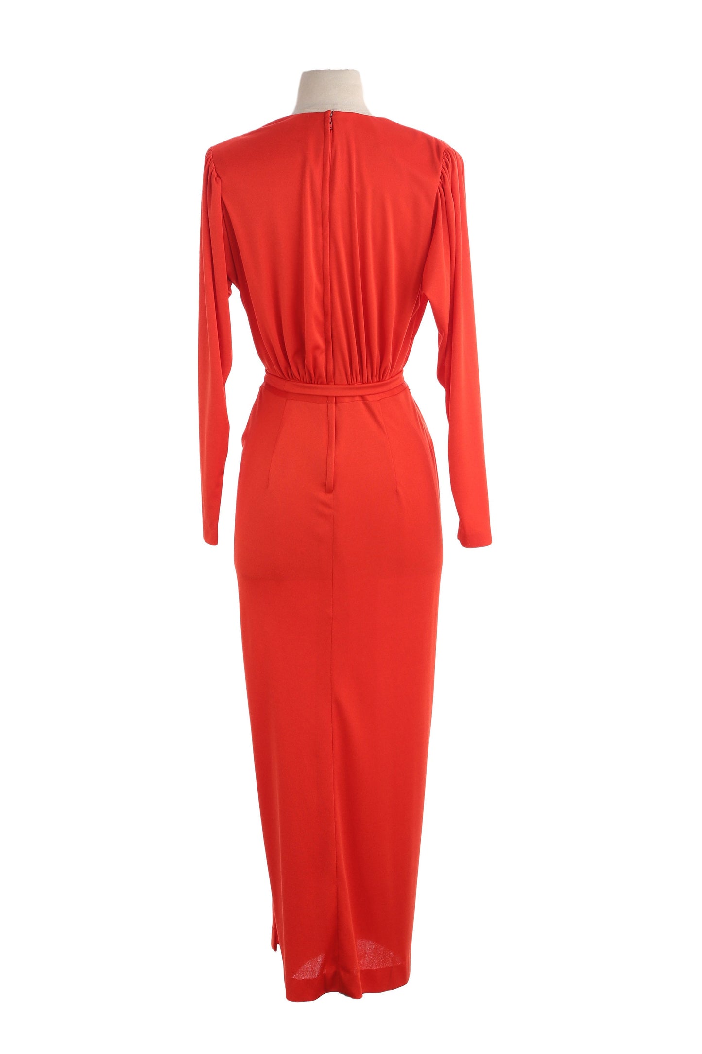 70s Women Evening Dress by Claralura Original - Long Sleeve - Red - Estimated Era 70s - 80s