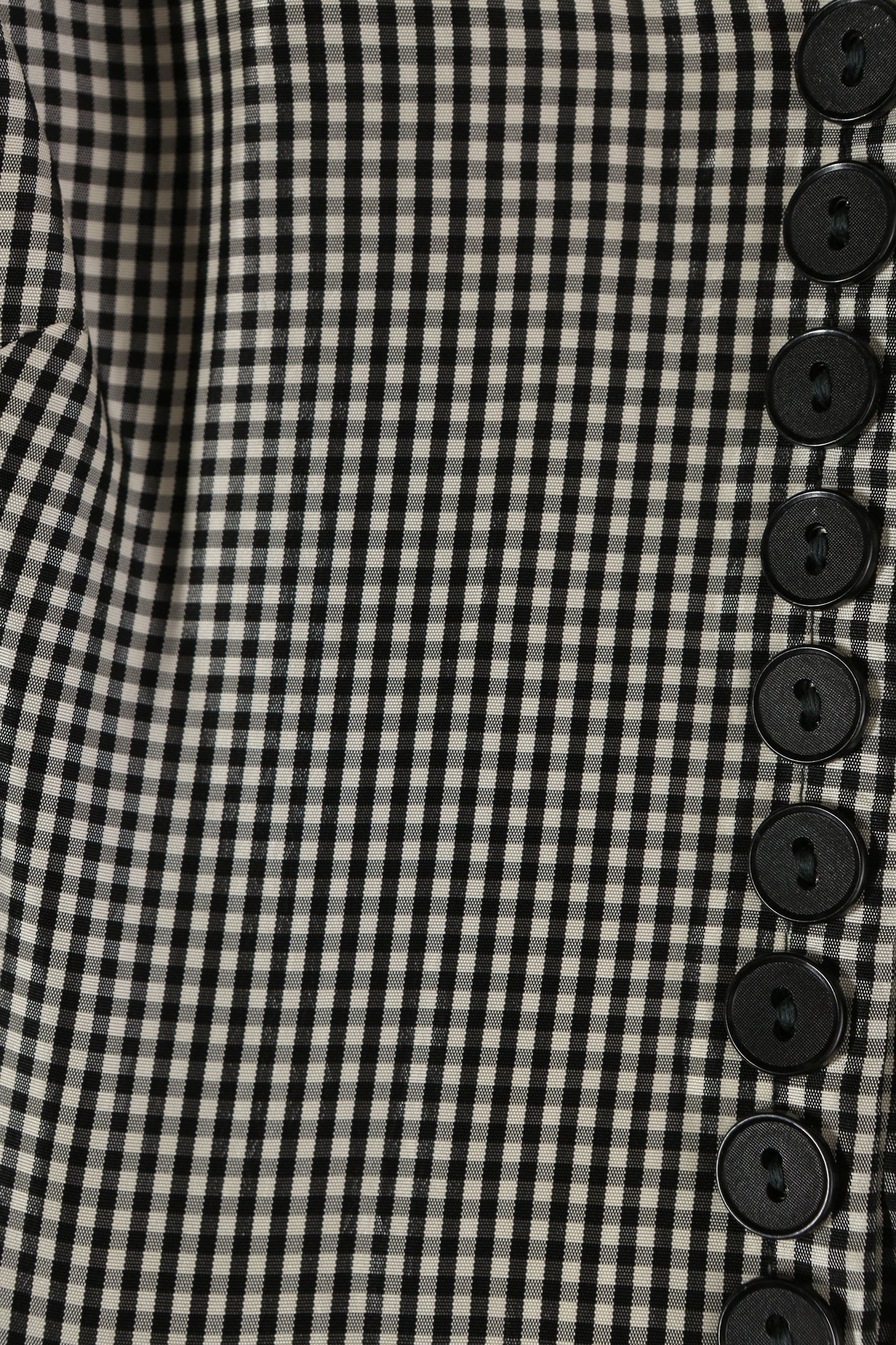 1940s-50s Women White and Black Plaid Dress with Pleated Bottom by Charella California