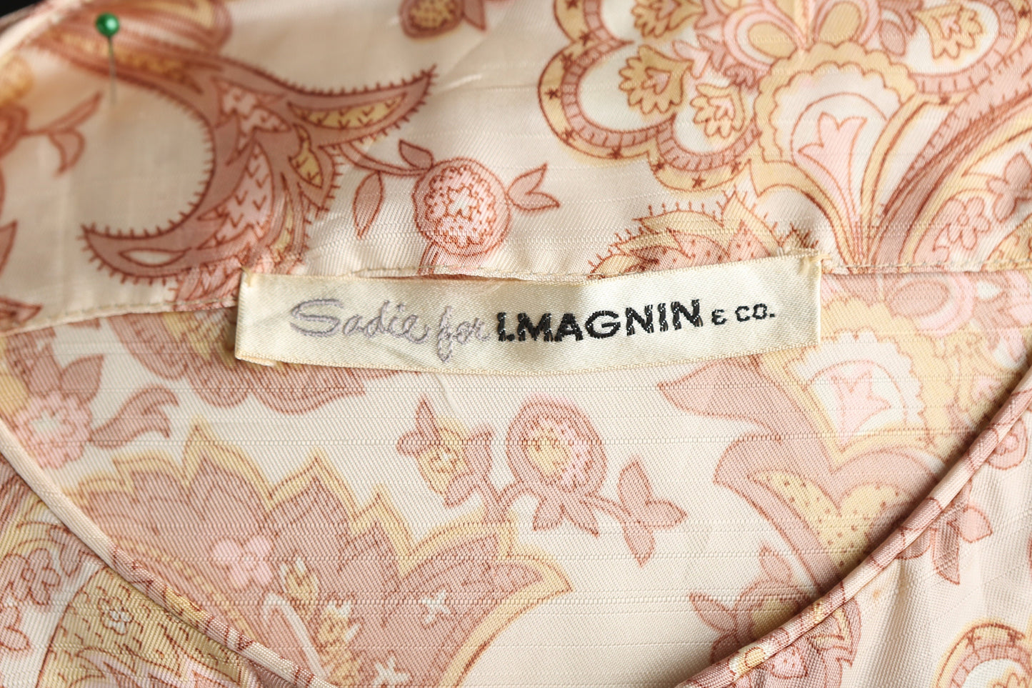 Vintage Women's Paisley Print Long Casual Dress / Sadie for I. MAGNIN & Co.