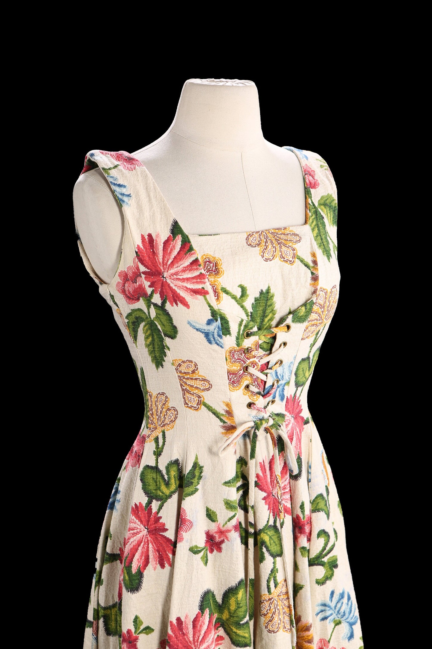 Vintage Floral Print Summer Dress