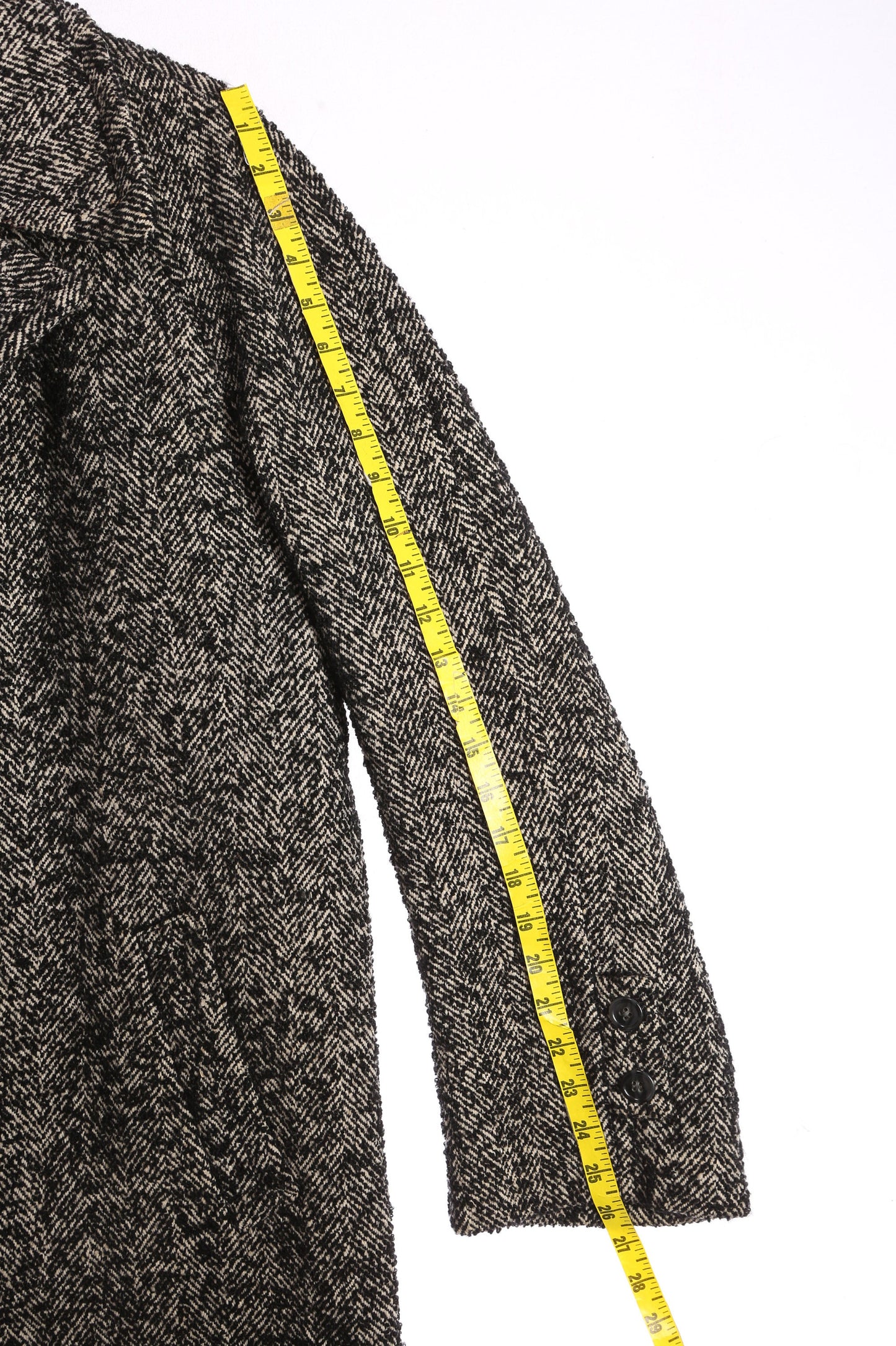 Vintage Men's Herringbone Long Winter Coat