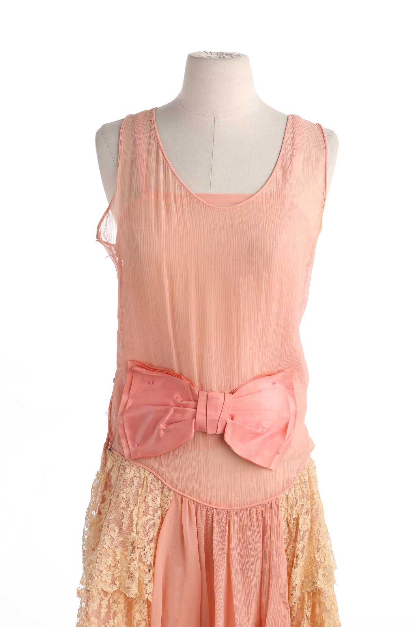 Vintage Women's Pink Silk Flapper Dress