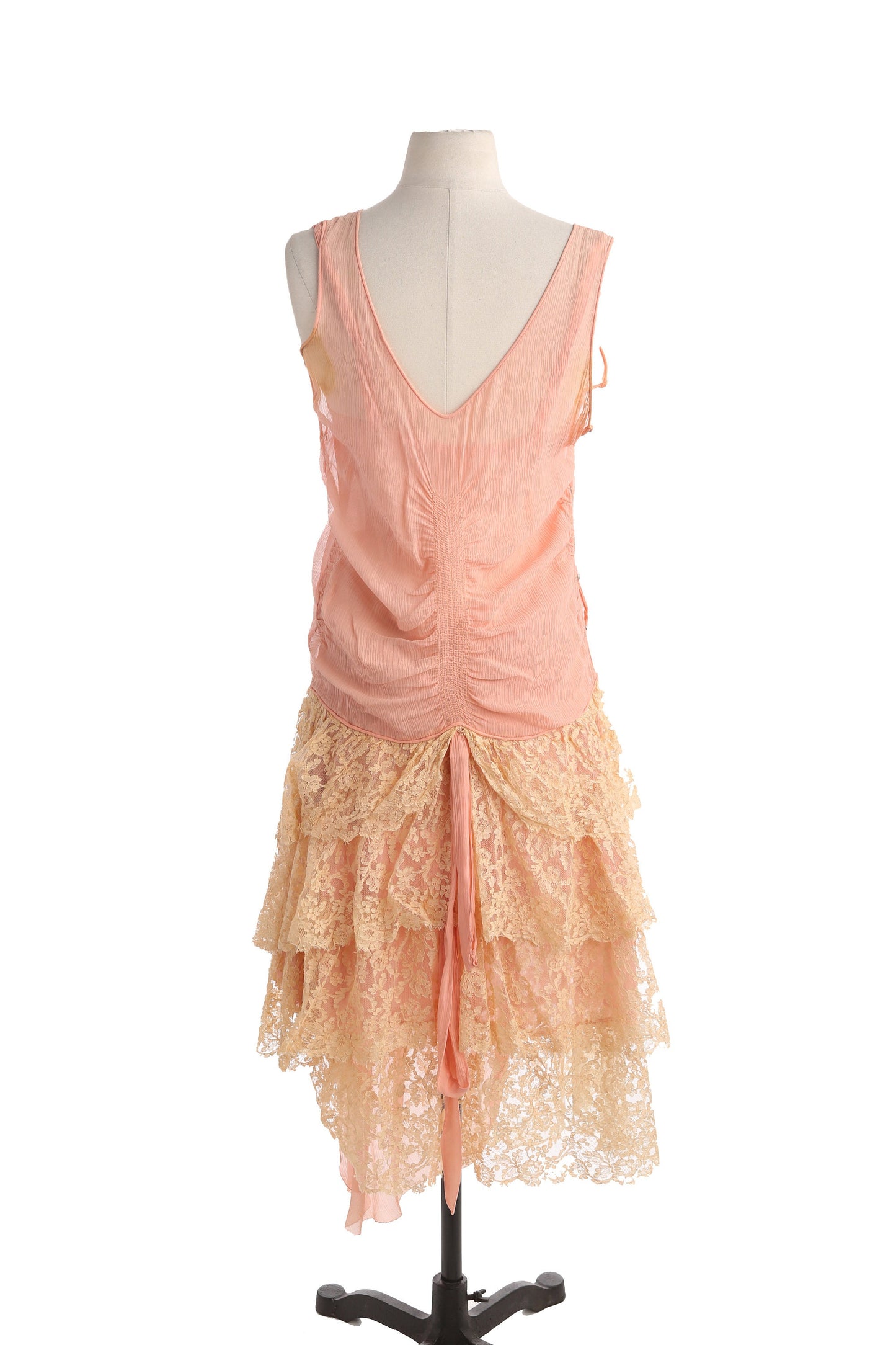 Vintage Women's Pink Silk Flapper Dress
