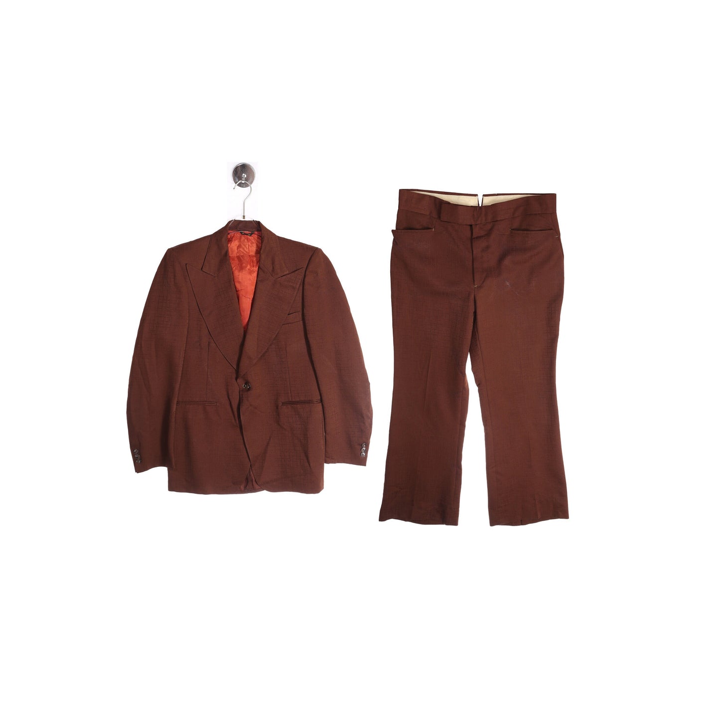 1970s Men's Brown Polyester Suit