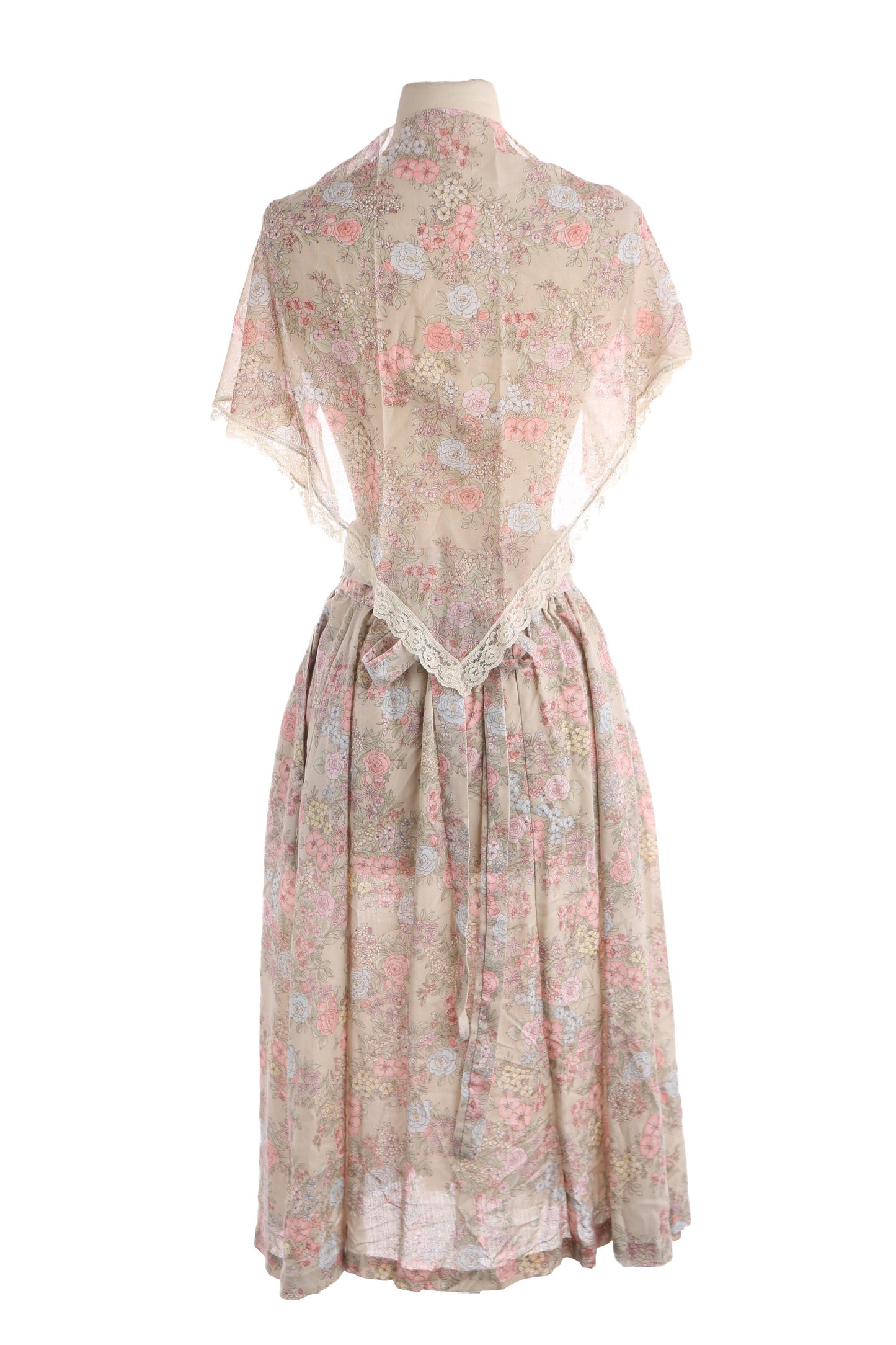 Vintage Women's Flora Print Set / Top and Skirt / Made in USA / Estimated era 70s - 80s