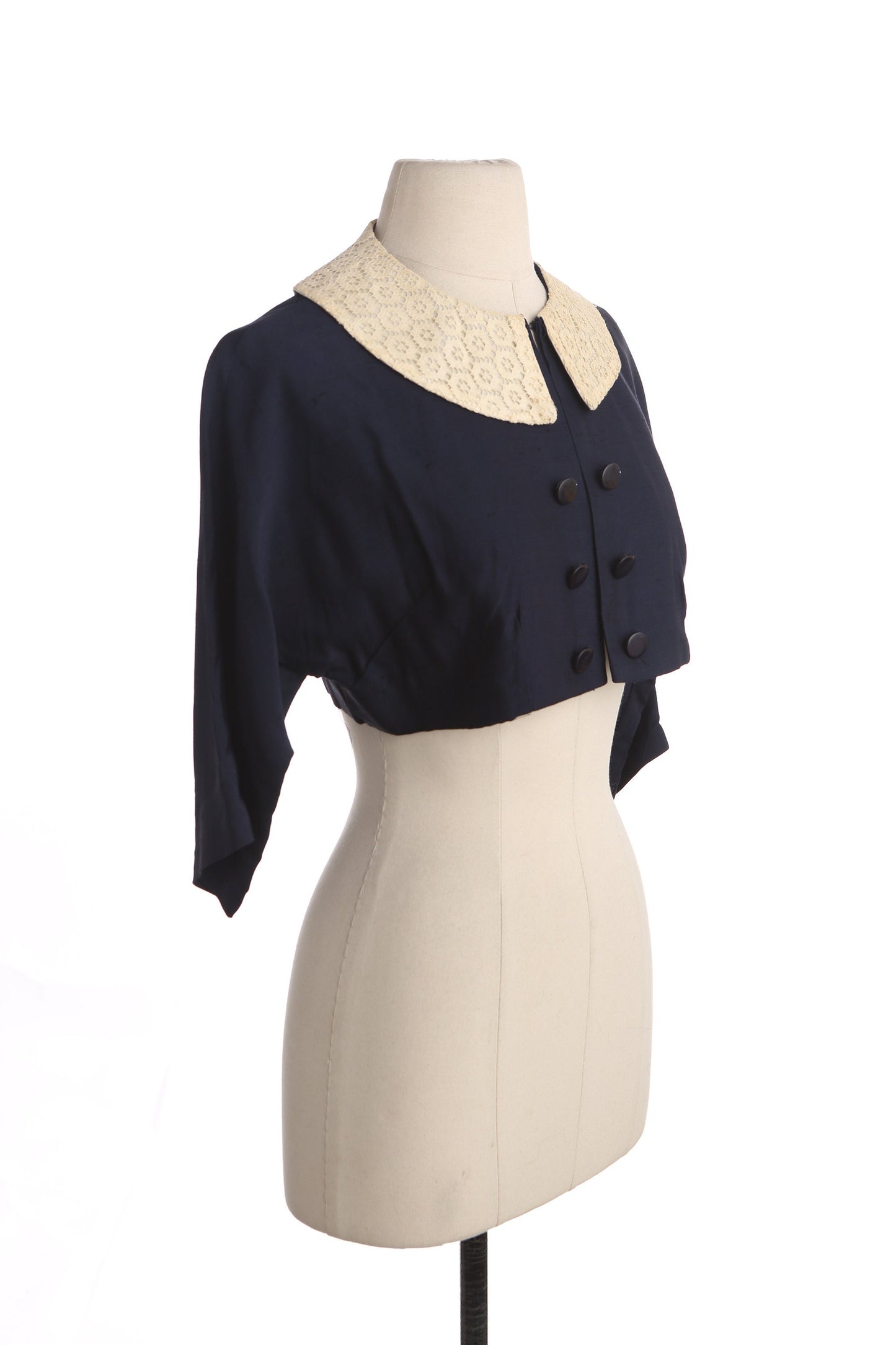 50s Women Blue Casual High Waist Short Blouse