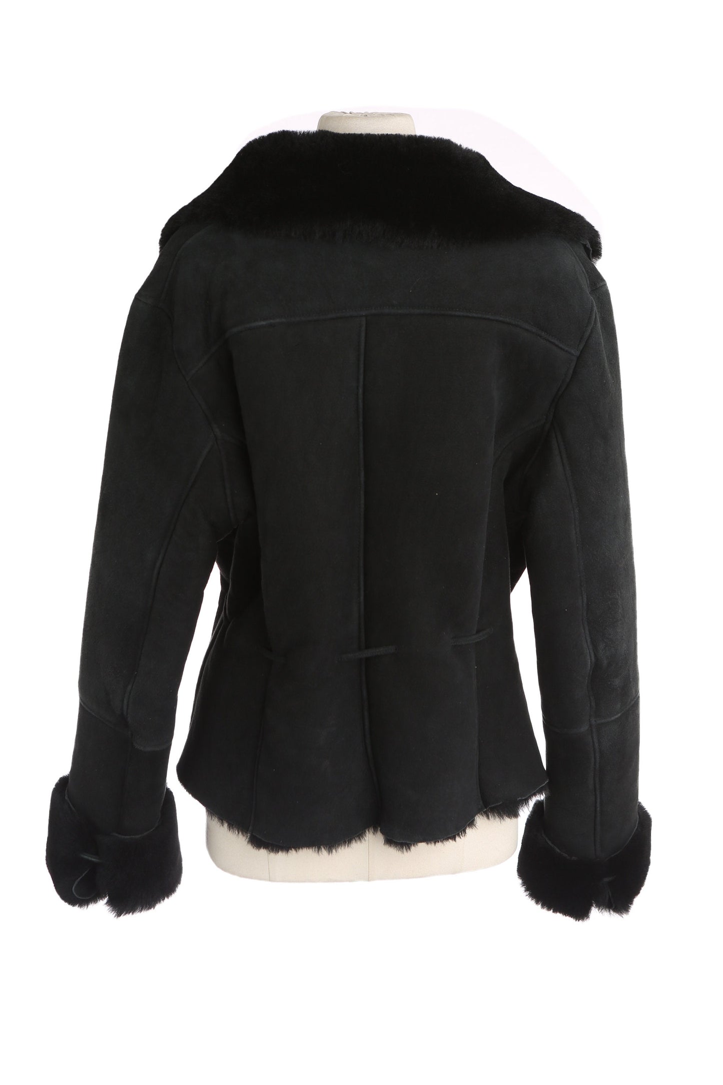 Y2K Black Suede Shearling Jacket