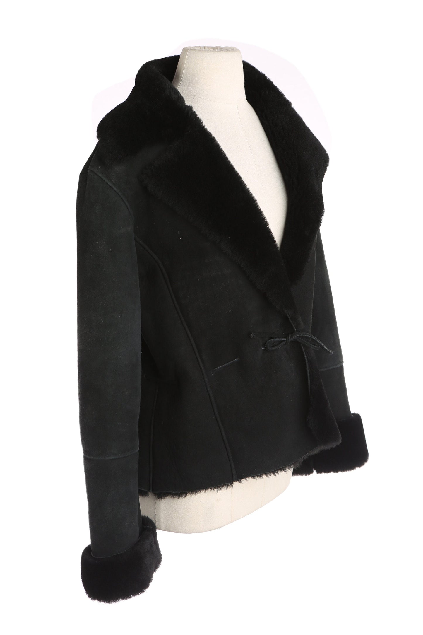 Y2K Black Suede Shearling Jacket
