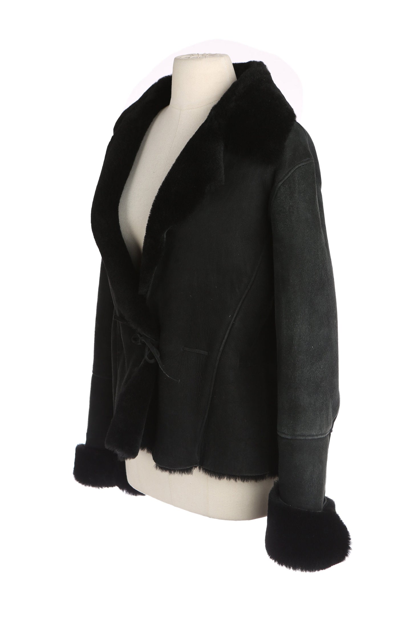 Y2K Black Suede Shearling Jacket