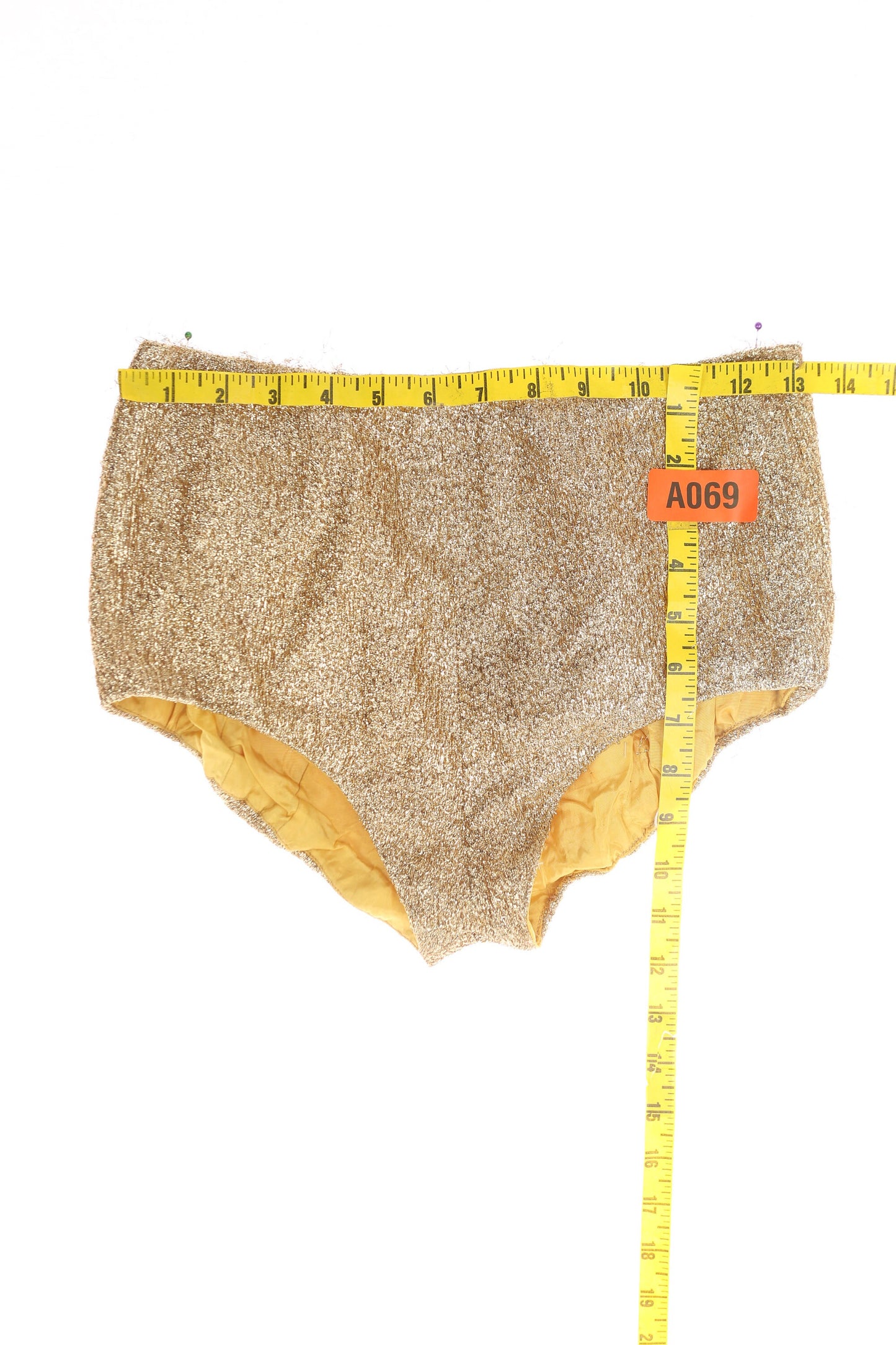 Vintage Women's Golden Metallic Shorts - Estimated Era 50s - 60s