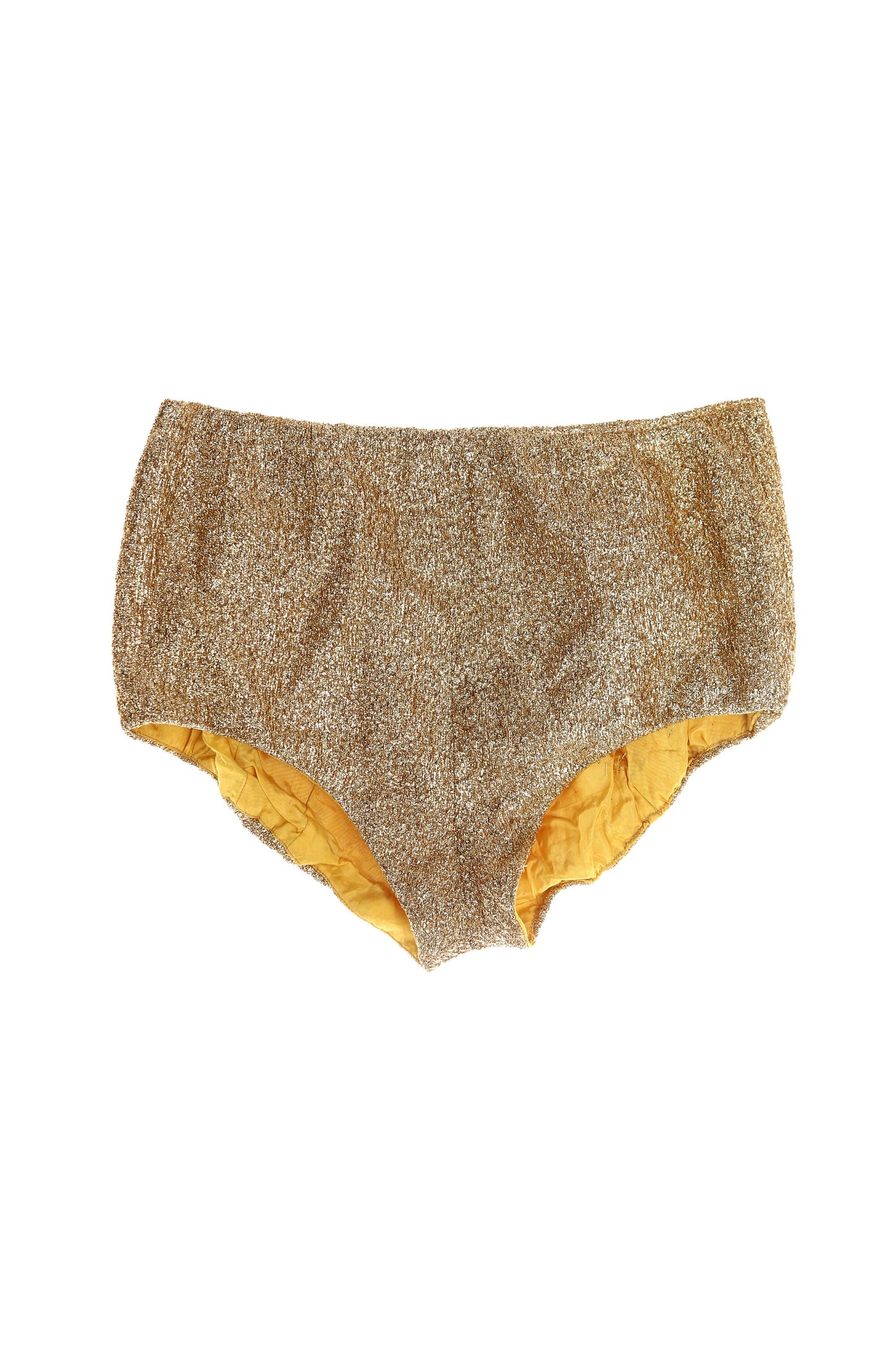 Vintage Women's Golden Metallic Shorts - Estimated Era 50s - 60s