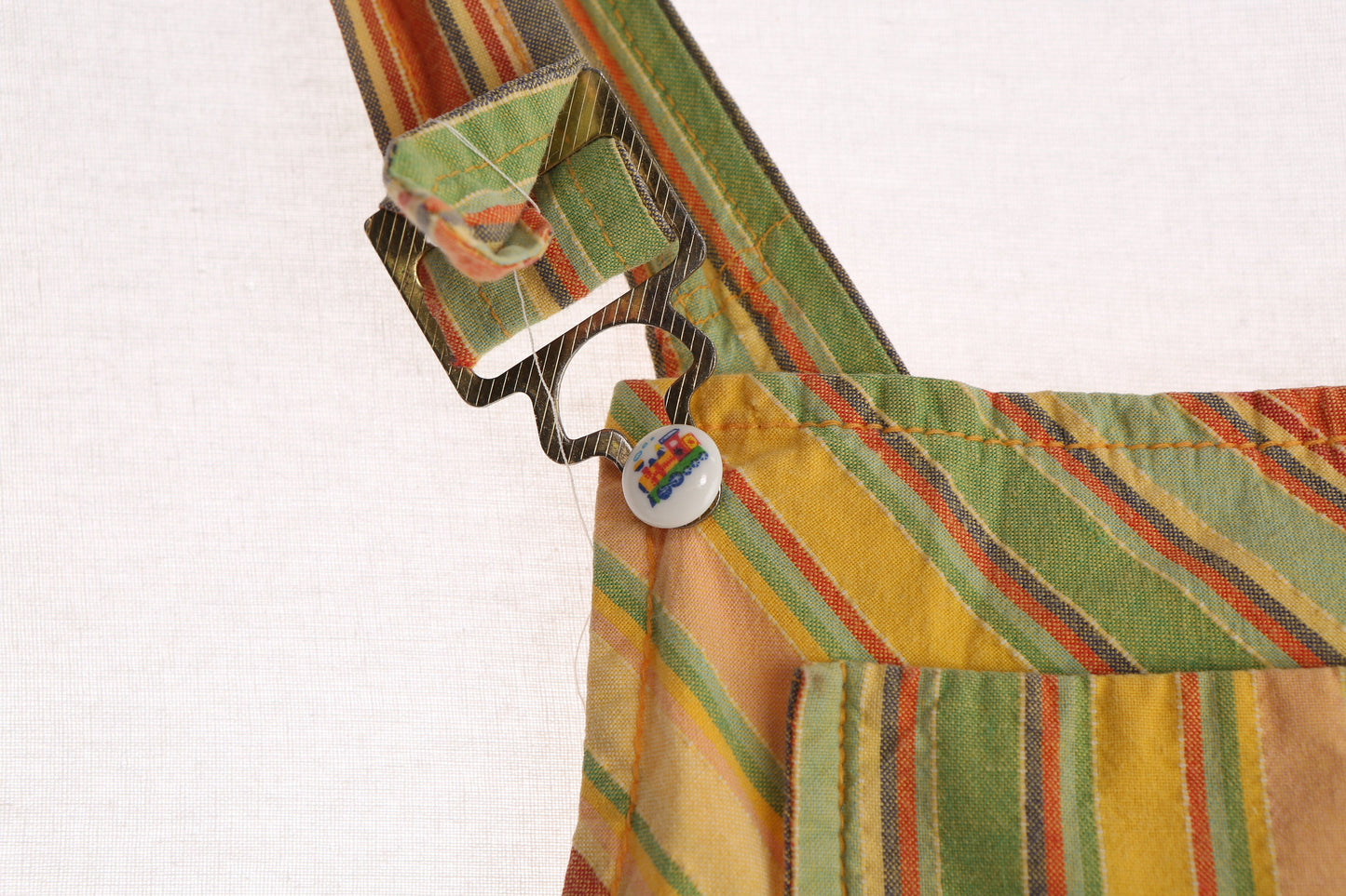 Vintage Striped Cotton Overall