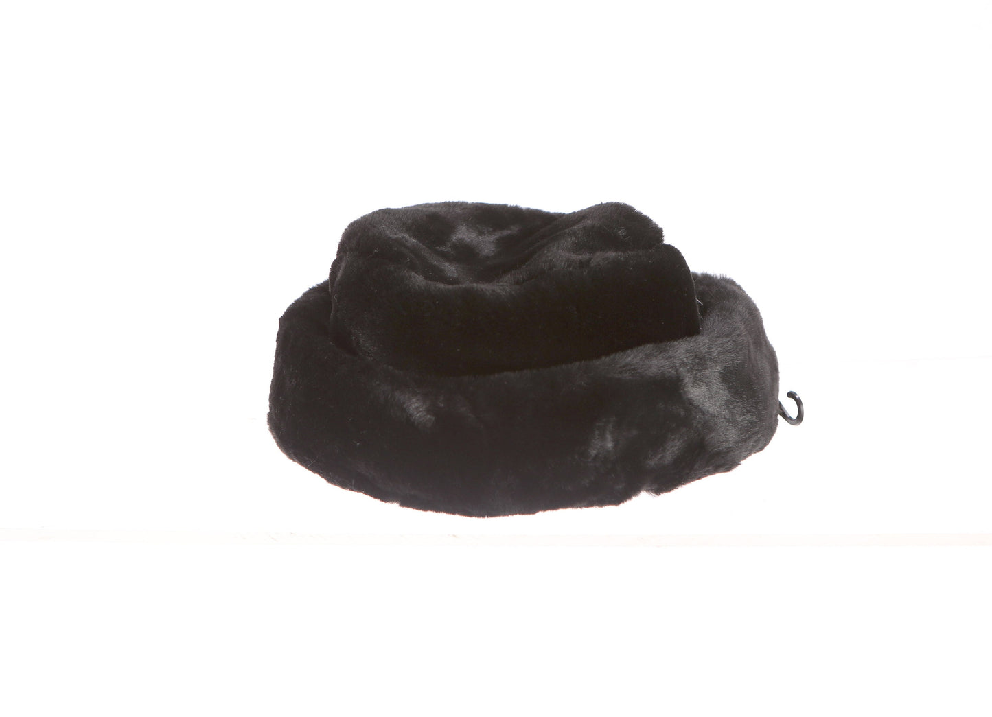 Y2K Women Black Faux Fur Hat
