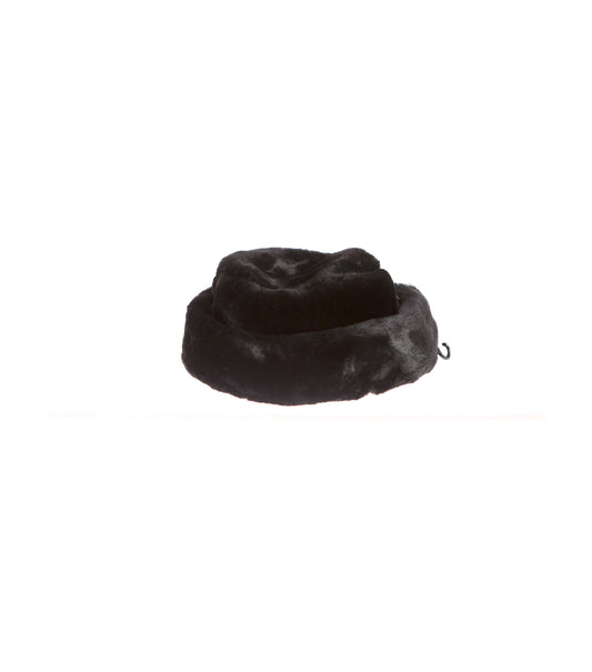 Y2K Women Black Faux Fur Hat