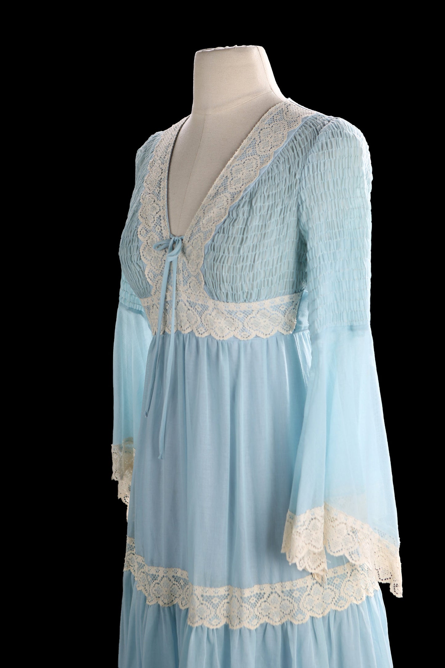 Vintage Women's Blue Long Summer Boho Dress by Candi Jones of California