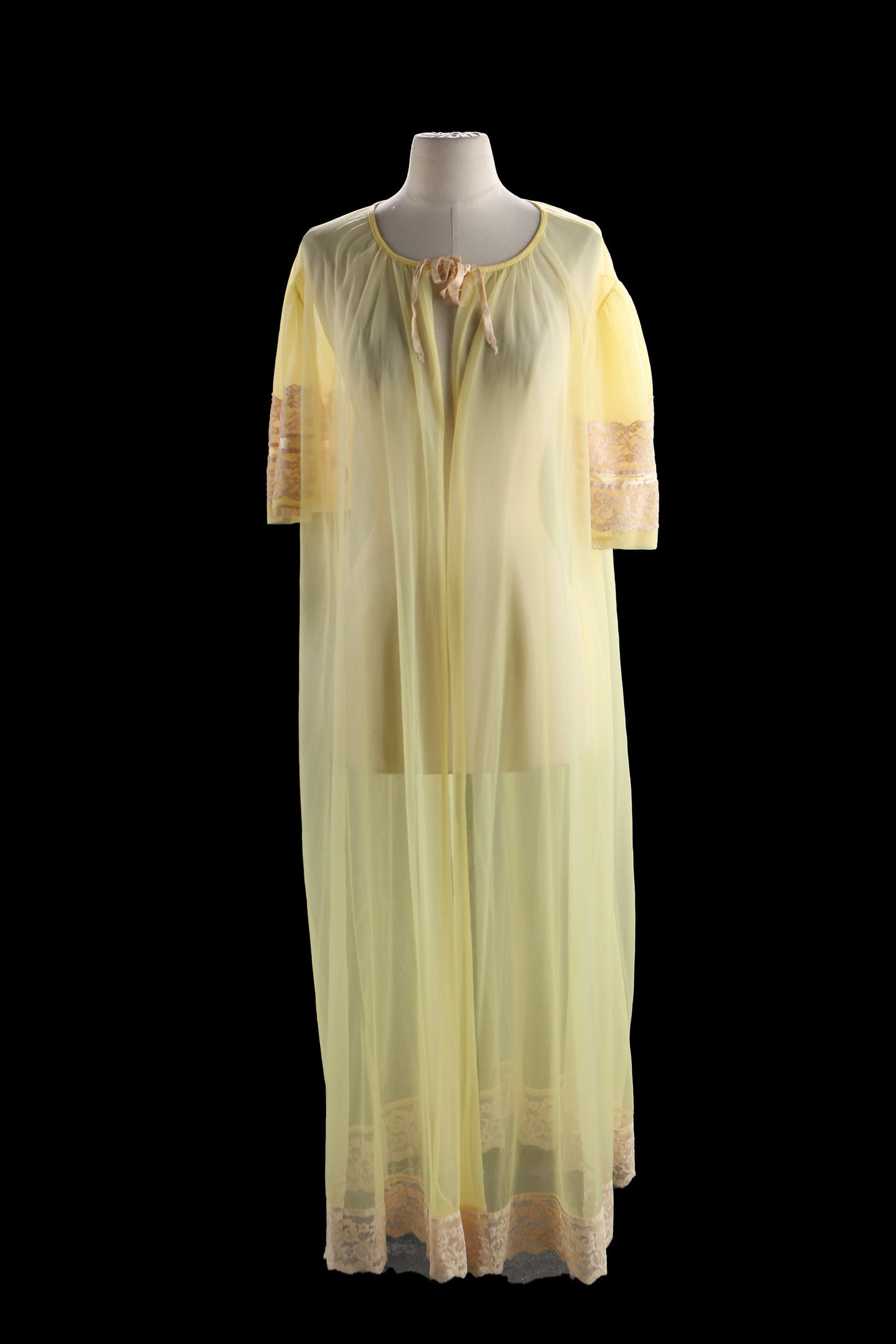 Vintage Yellow Nightgown Blouson Dress
