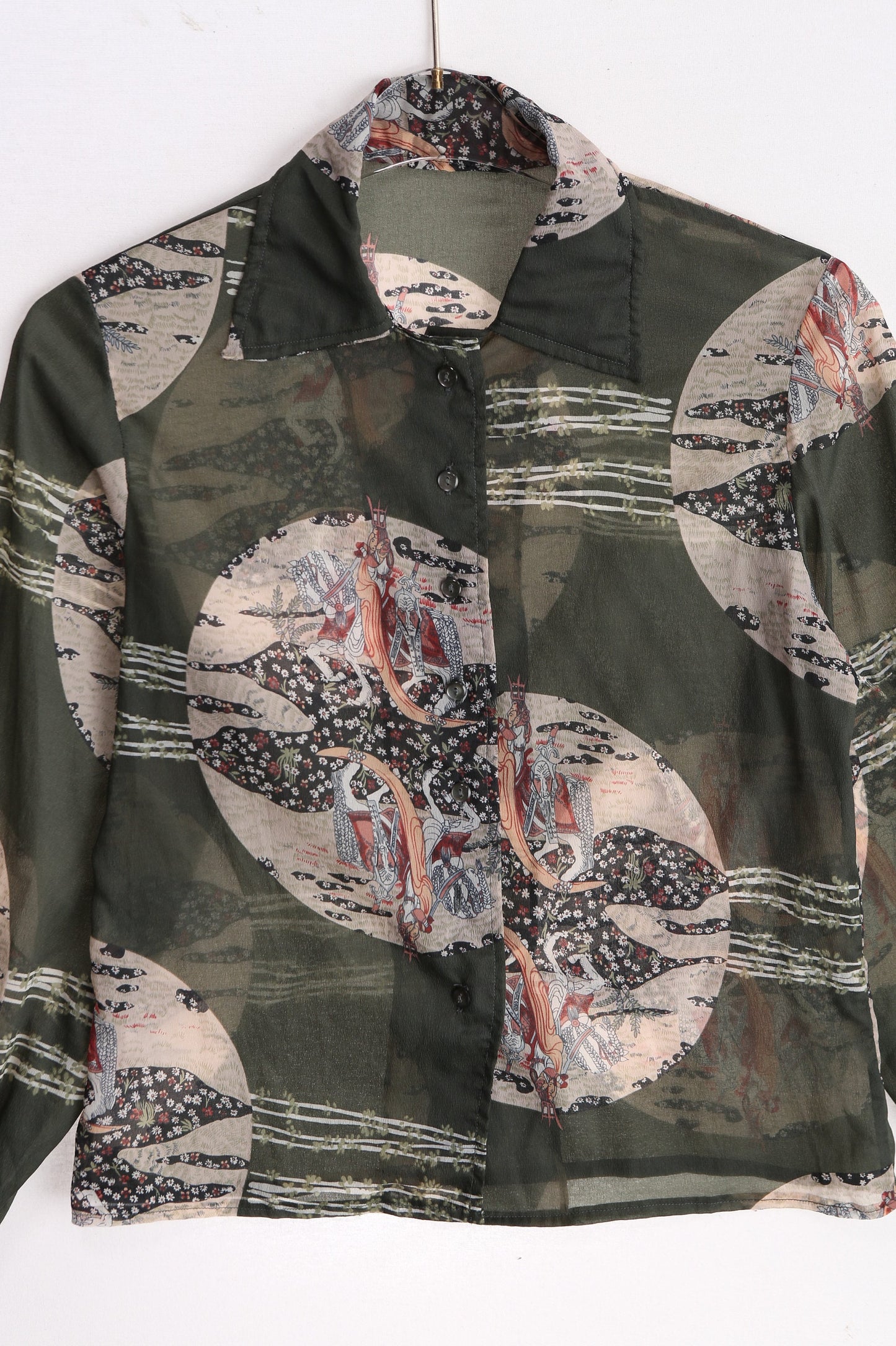 1970's Women Casual Poly Blouse