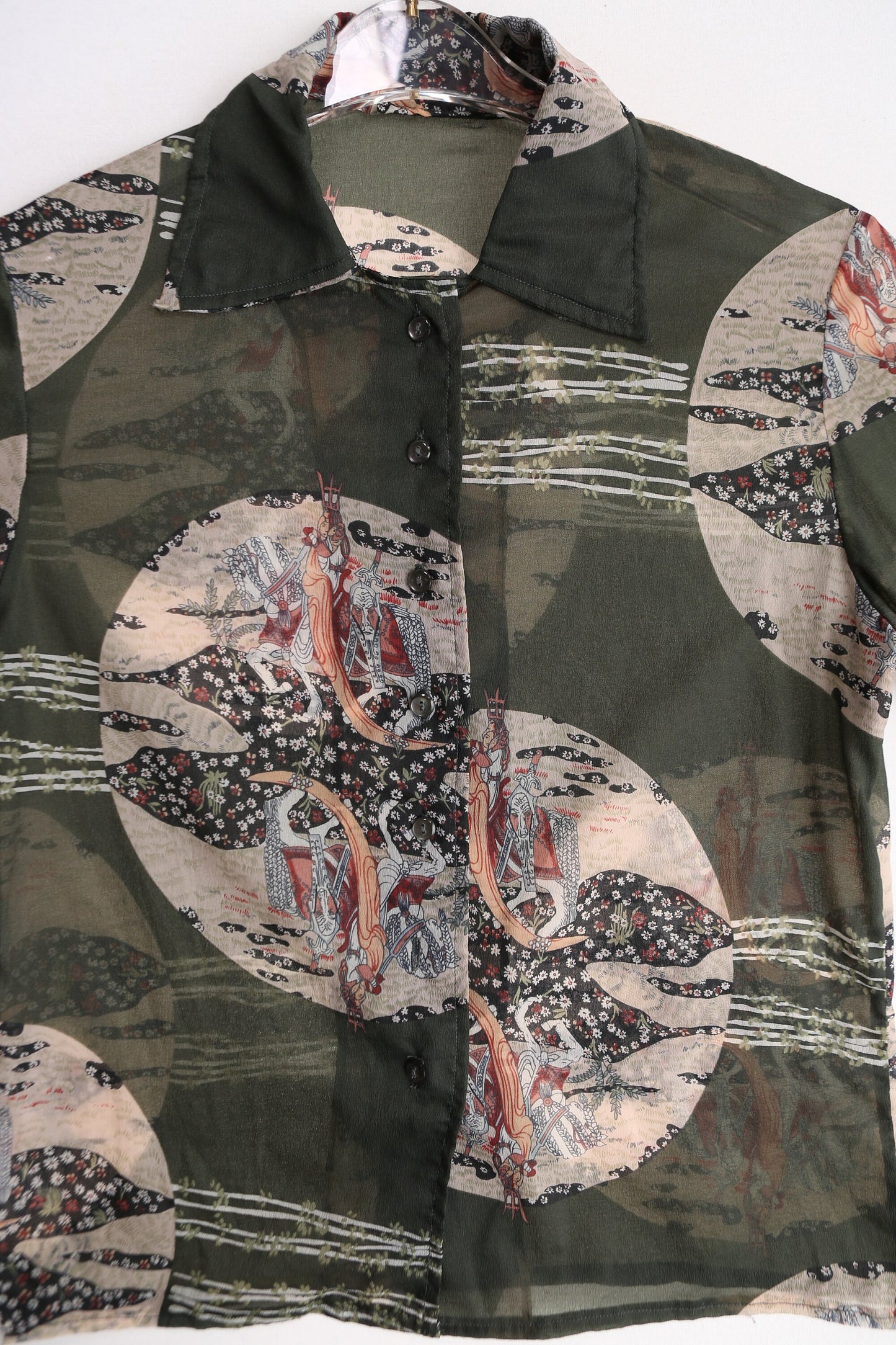 1970's Women Casual Poly Blouse