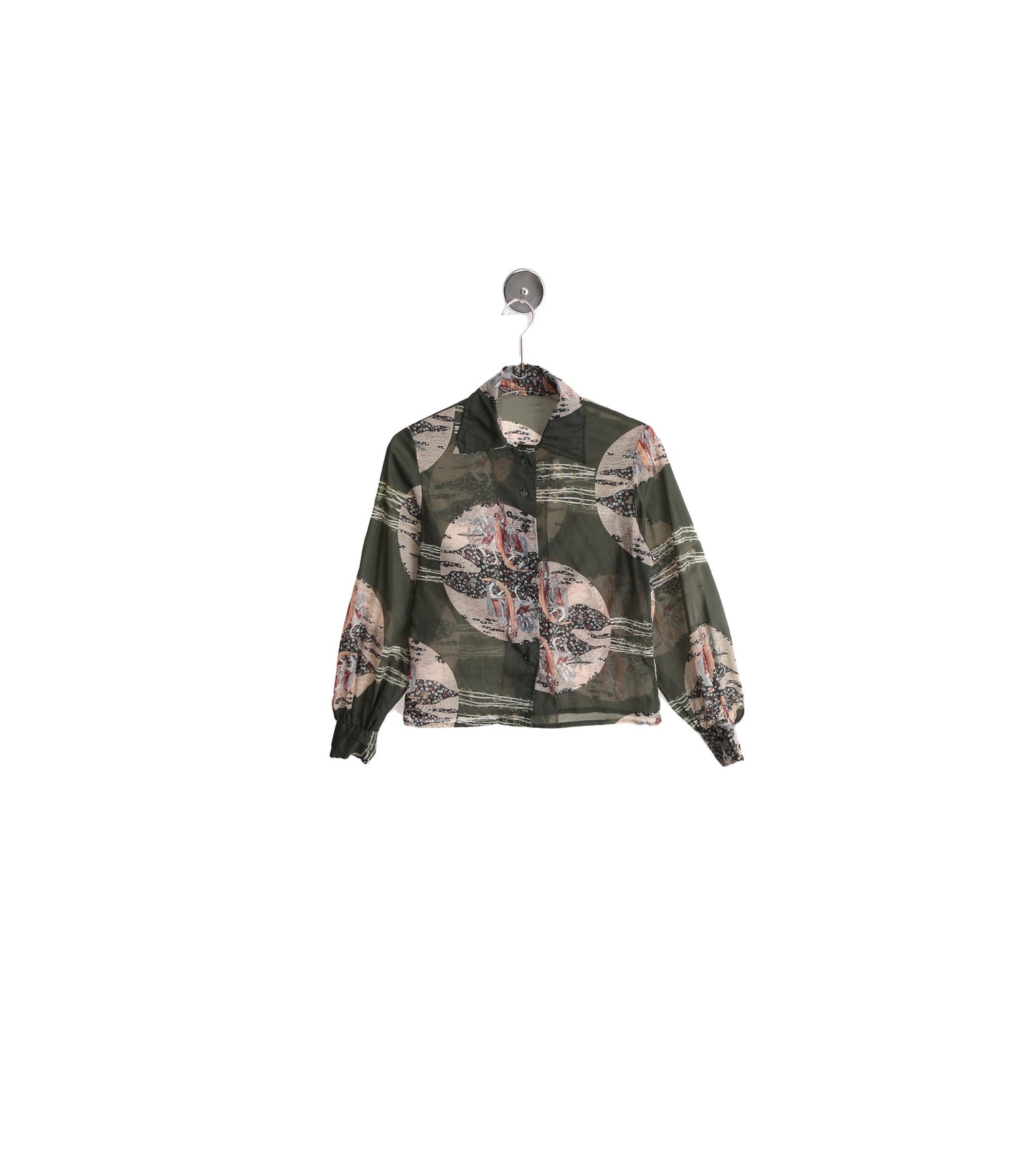 1970's Women Casual Poly Blouse