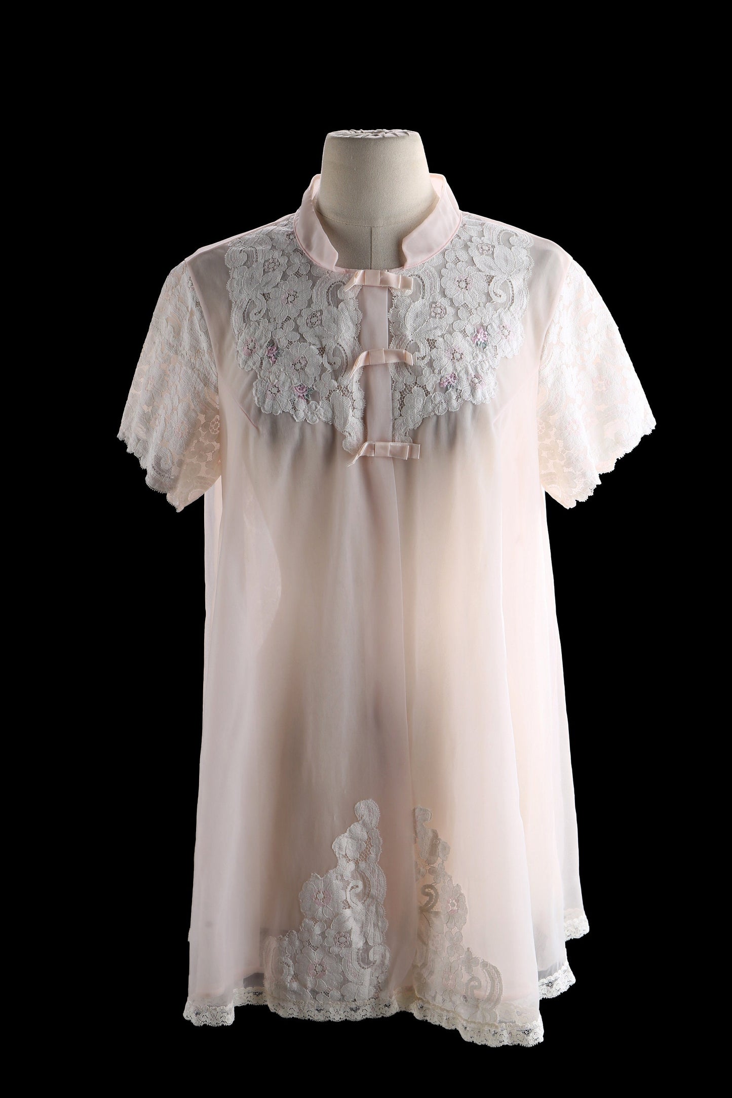 Vintage Women's Pink Poly Nightgown Blouson Slip Dress